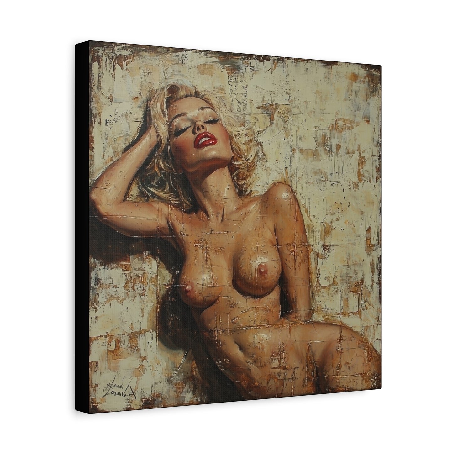 Gallery Wrapped Canvas, Guilt and Grit Adult Art Canvas, Erotic Pinup Art Canvas – Amelie