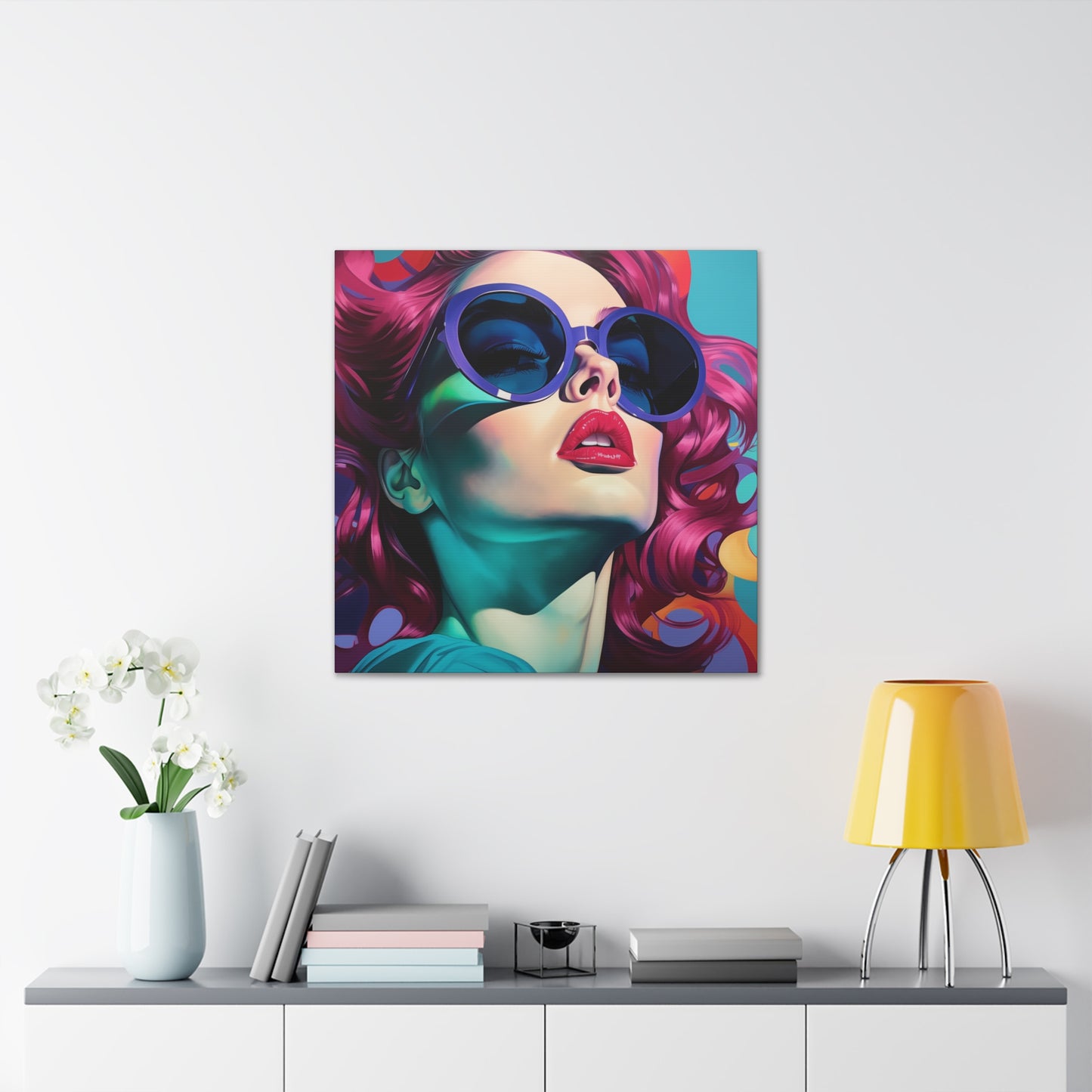 Canvas Gallery Wrapped High-Fashion Wall Art, Stylish Decor, Retro Femme Doll Pop Art – Electra