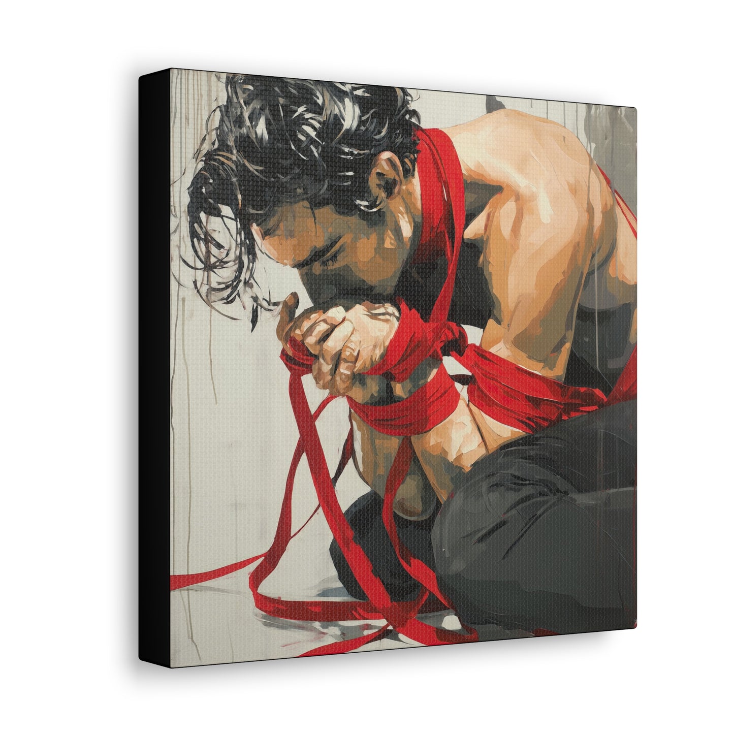 Gallery Wrapped Canvas, Ropes and Reverence Art Canvas, Erotic Shibari Art Canvas – Theo