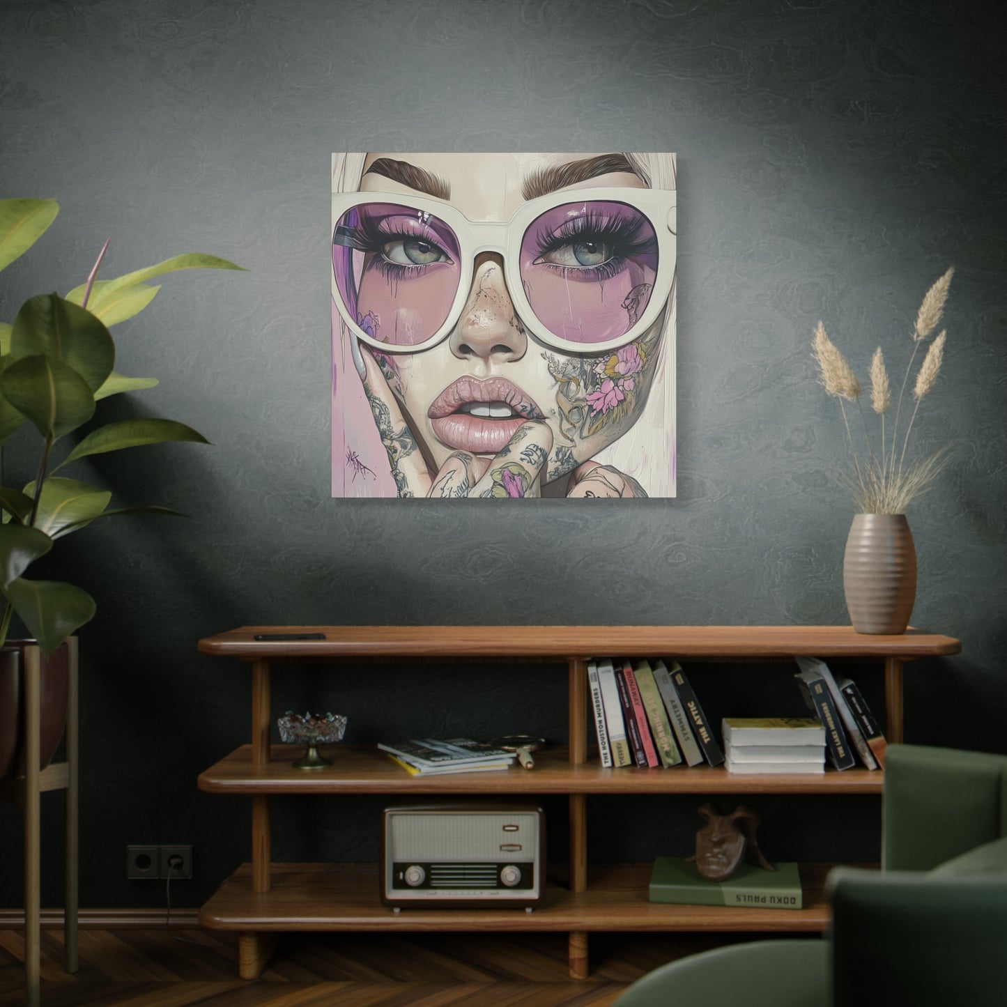 Canvas Gallery Wrap, Ladies in Lenses Wall Art, Abstract Femme Girl Art - Heather