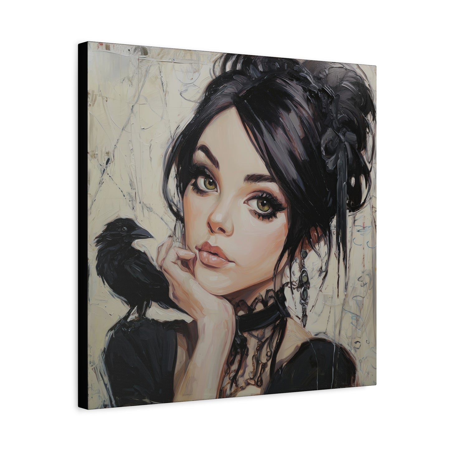 Gallery Wrapped Canvas, Myth and Bones Gothic Art Canvas, Dark Muse Canvas - Verity