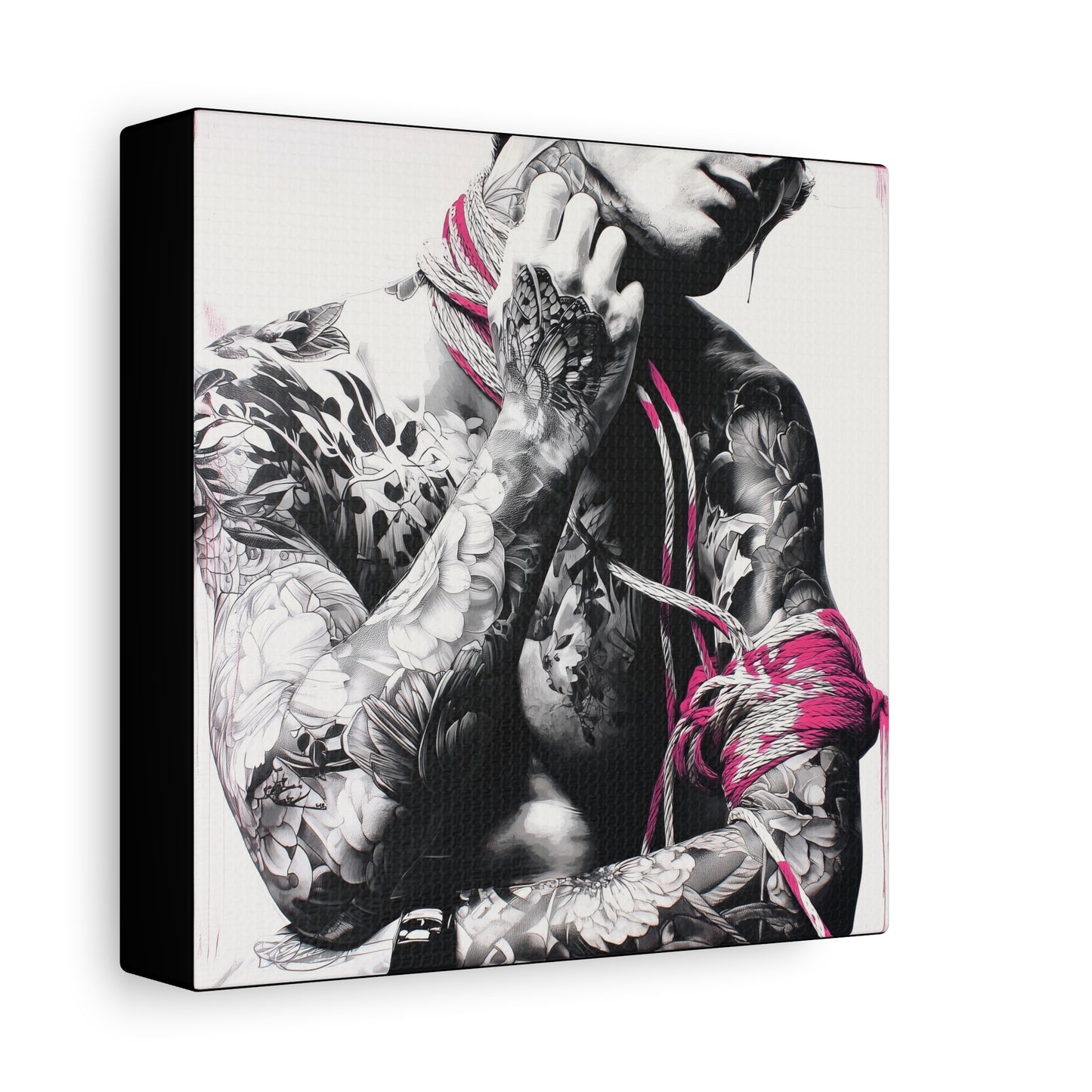 Gallery Wrapped Canvas, Ropes and Reverence Art Canvas, Erotic Shibari Art Canvas – Kaito