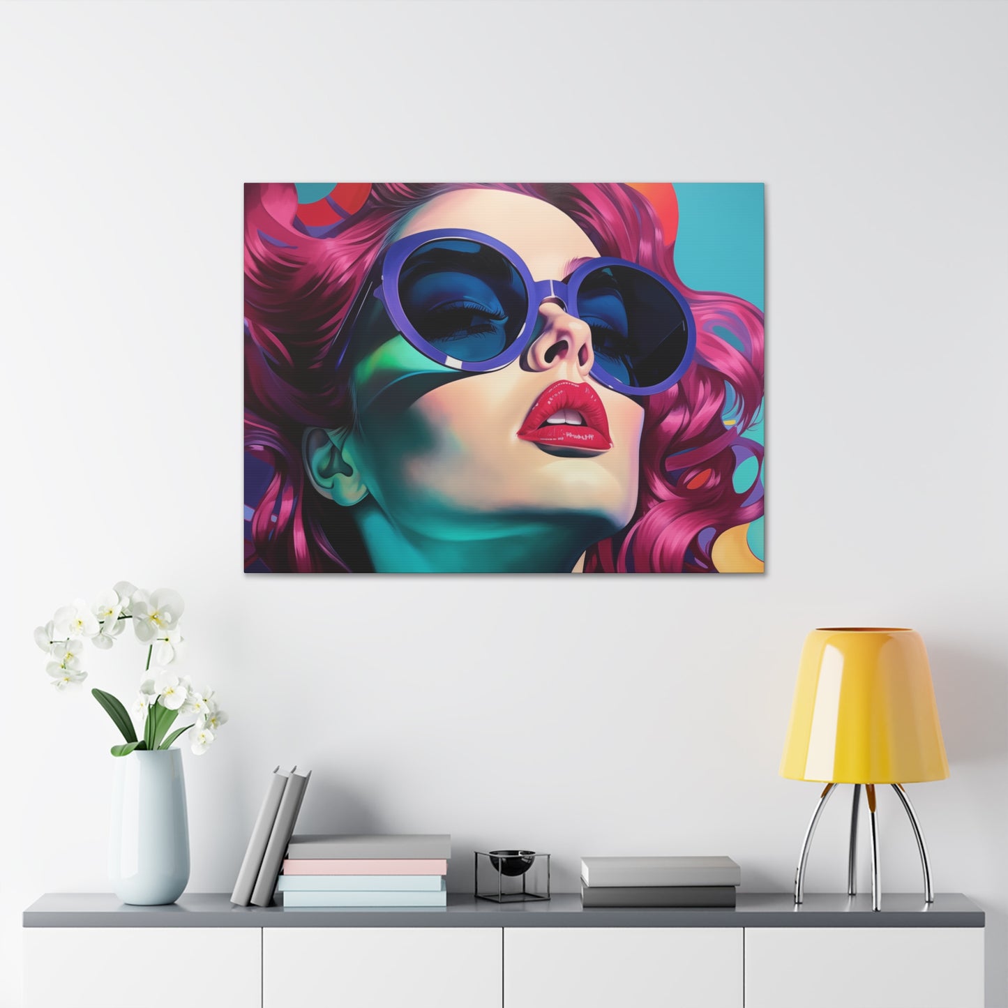 Canvas Gallery Wrapped High-Fashion Wall Art, Stylish Decor, Retro Femme Doll Pop Art – Electra