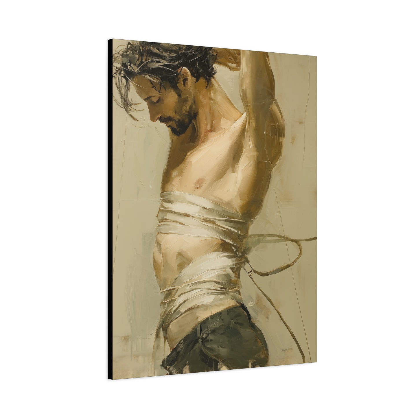 Gallery Wrapped Canvas, Ropes and Reverence Art Canvas, Erotic Shibari Art Canvas – Dante