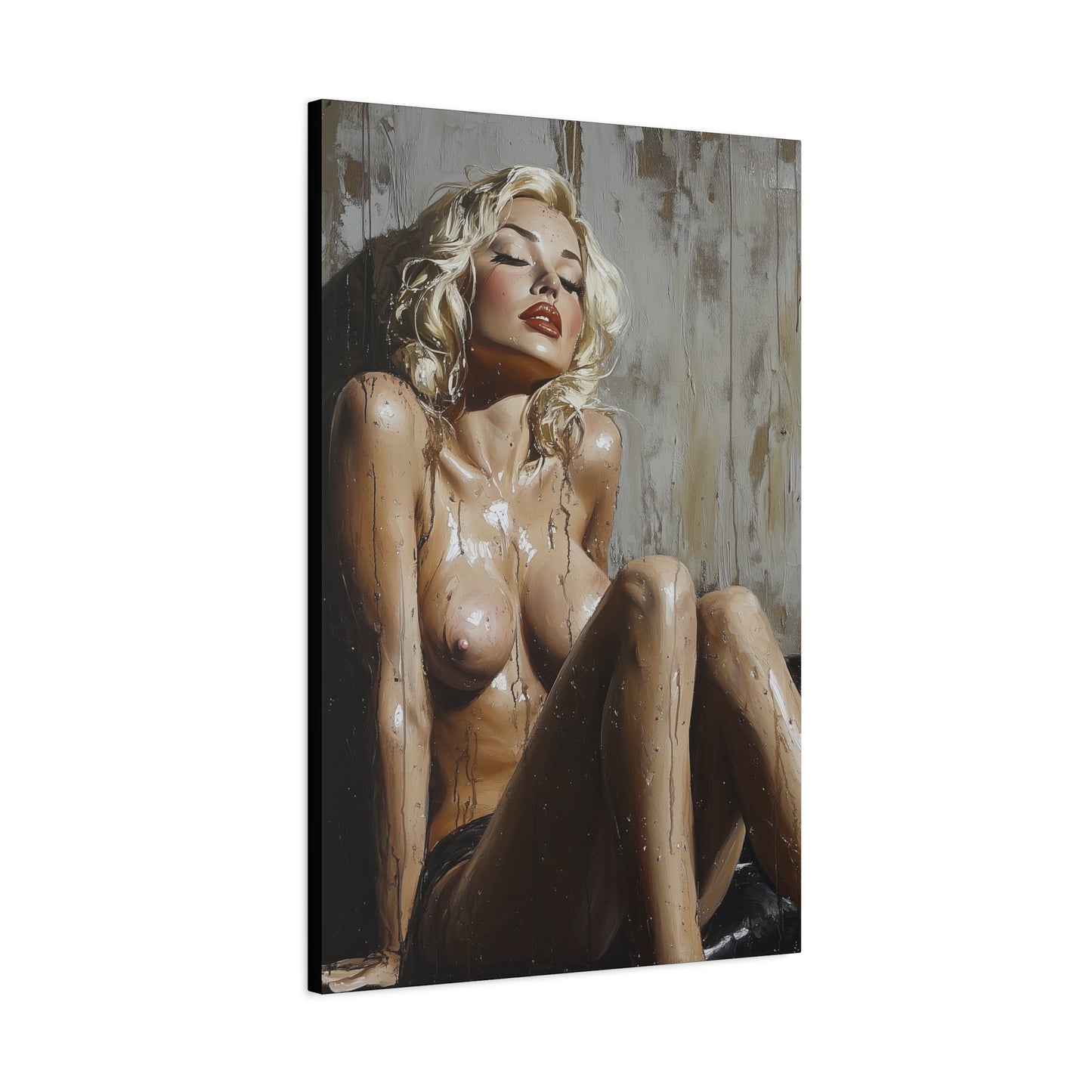 Gallery Wrapped Canvas, Guilt and Grit Adult Art Canvas, Erotic Pinup Art Canvas – Estelle