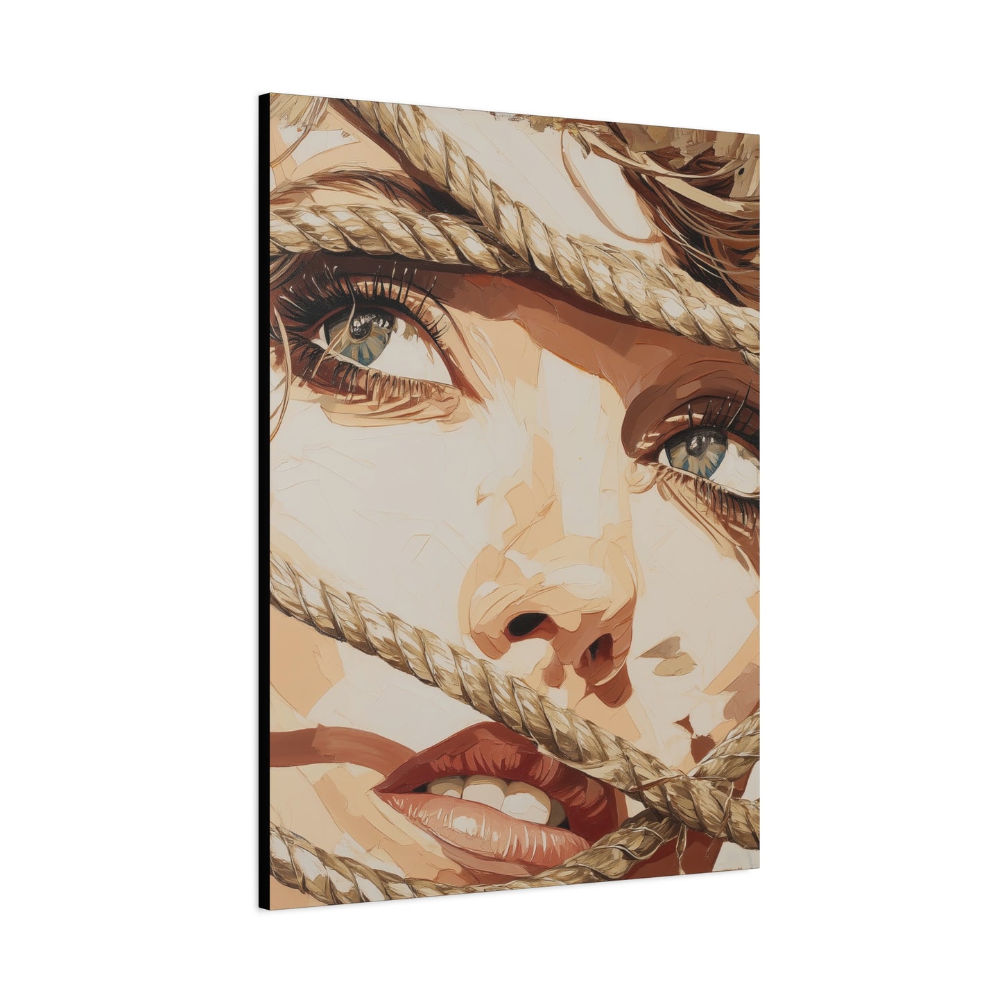 Gallery Wrapped Canvas, Ropes and Reverence Art Canvas, Erotic Shibari Art Canvas – Hana