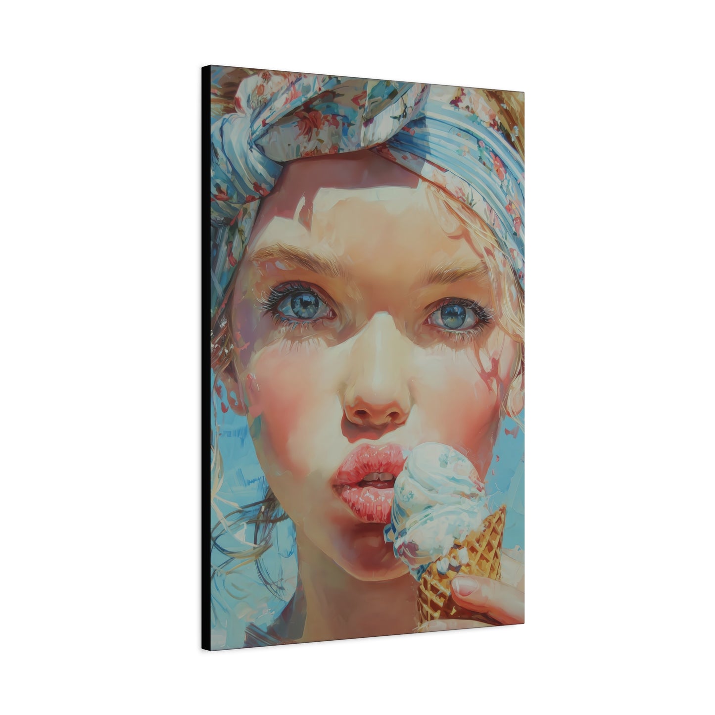 Gallery Wrapped Canvas, Sweet Summer Nostalgia, Sugar and Spice Art Canvas, Ice Cream Dreams Art – Honey