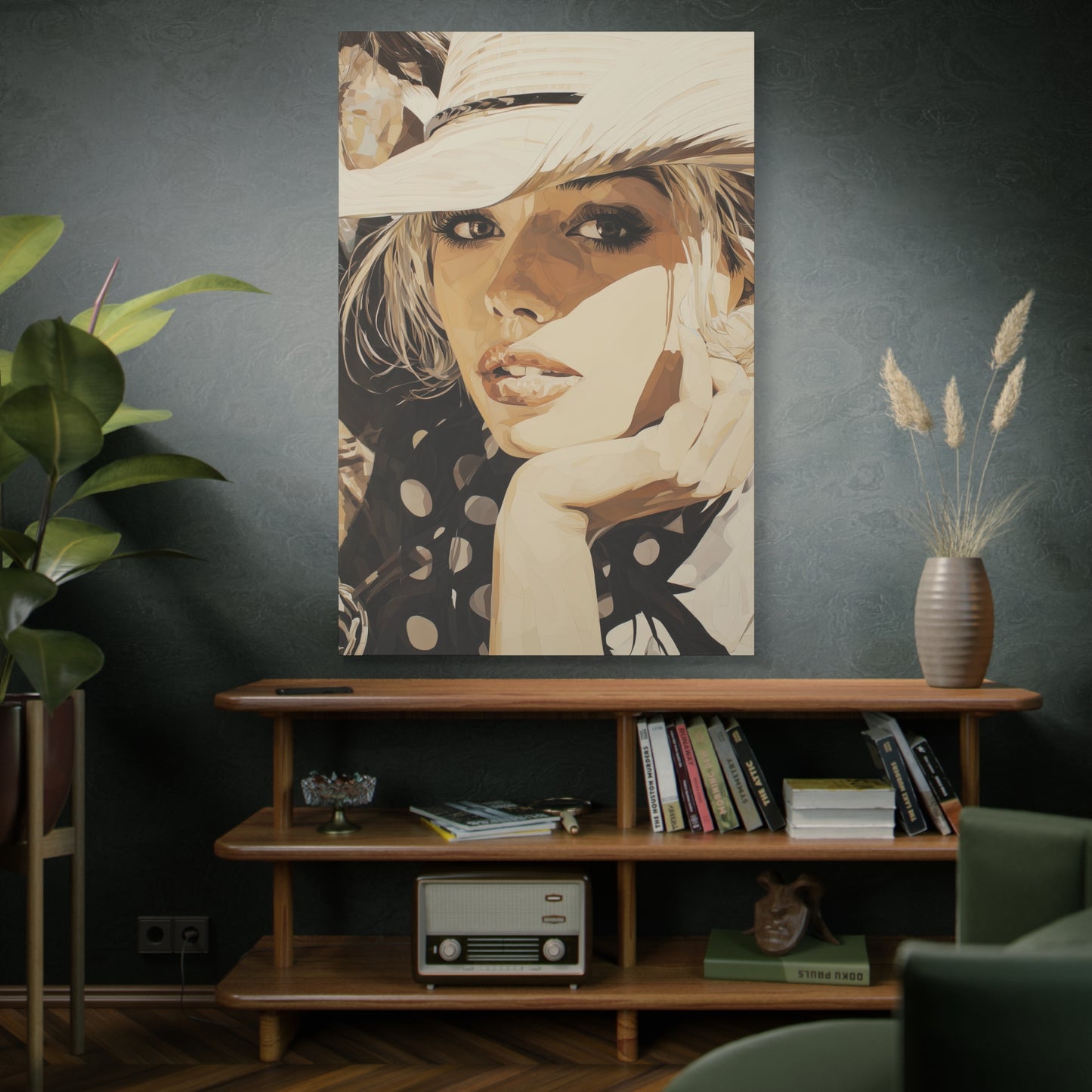 Gallery Wrapped Canvas, Wranglers and Wreckage Art Canvas, Erotic Pinup Art Canvas – Hattie