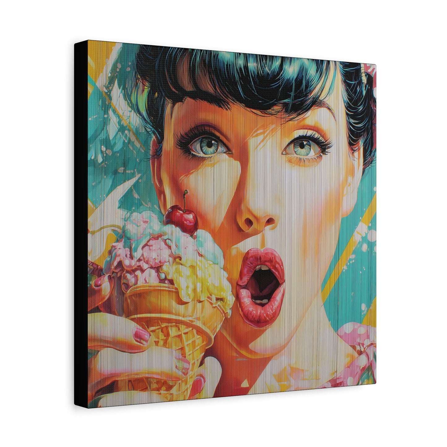 Gallery Wrapped Canvas, Sweet Summer Nostalgia, Sugar and Spice Art Canvas, Ice Cream Dreams Art – Penny