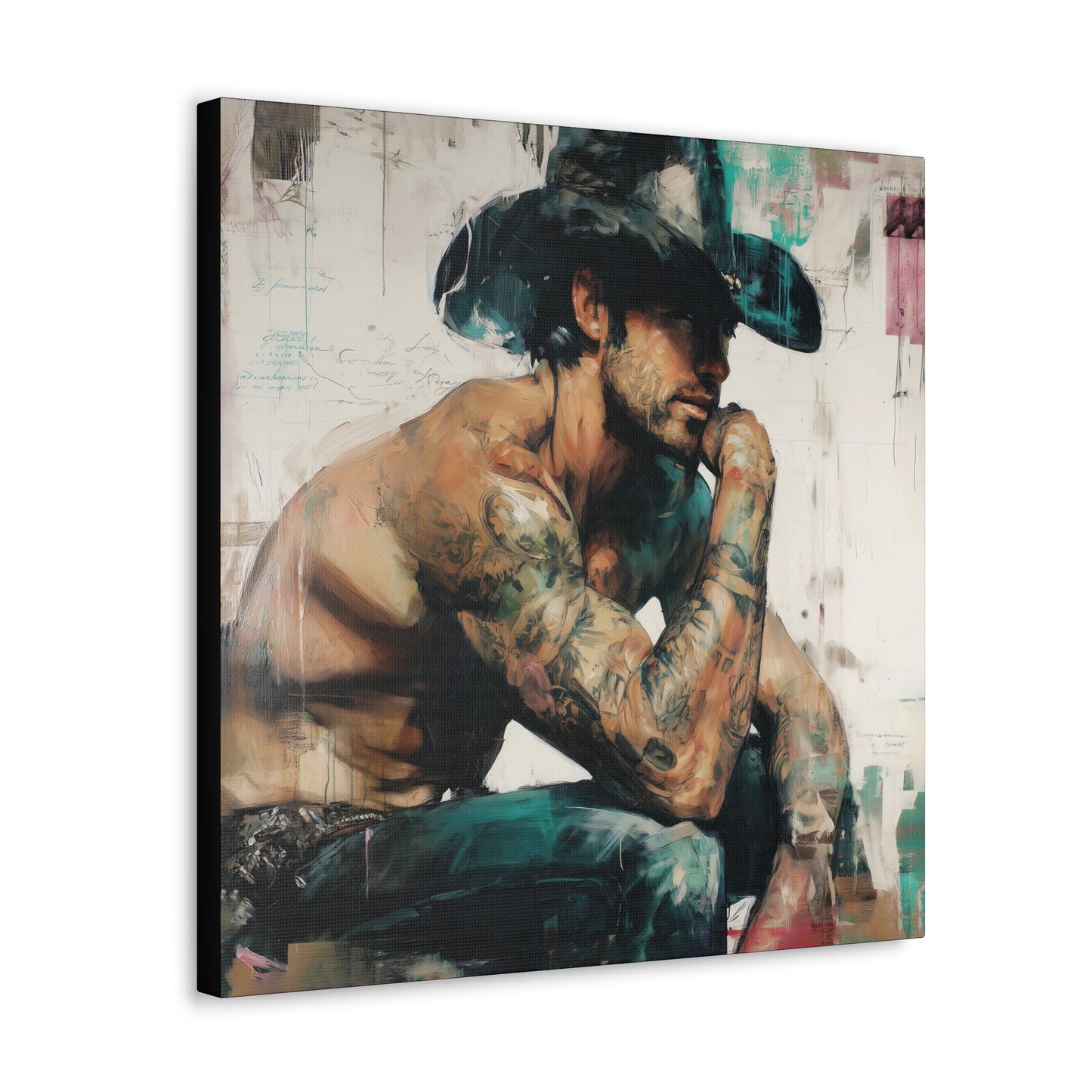Gallery Wrapped Canvas, Wranglers and Wreckage Art Canvas, Erotic Pinup Art Canvas – Jimmy