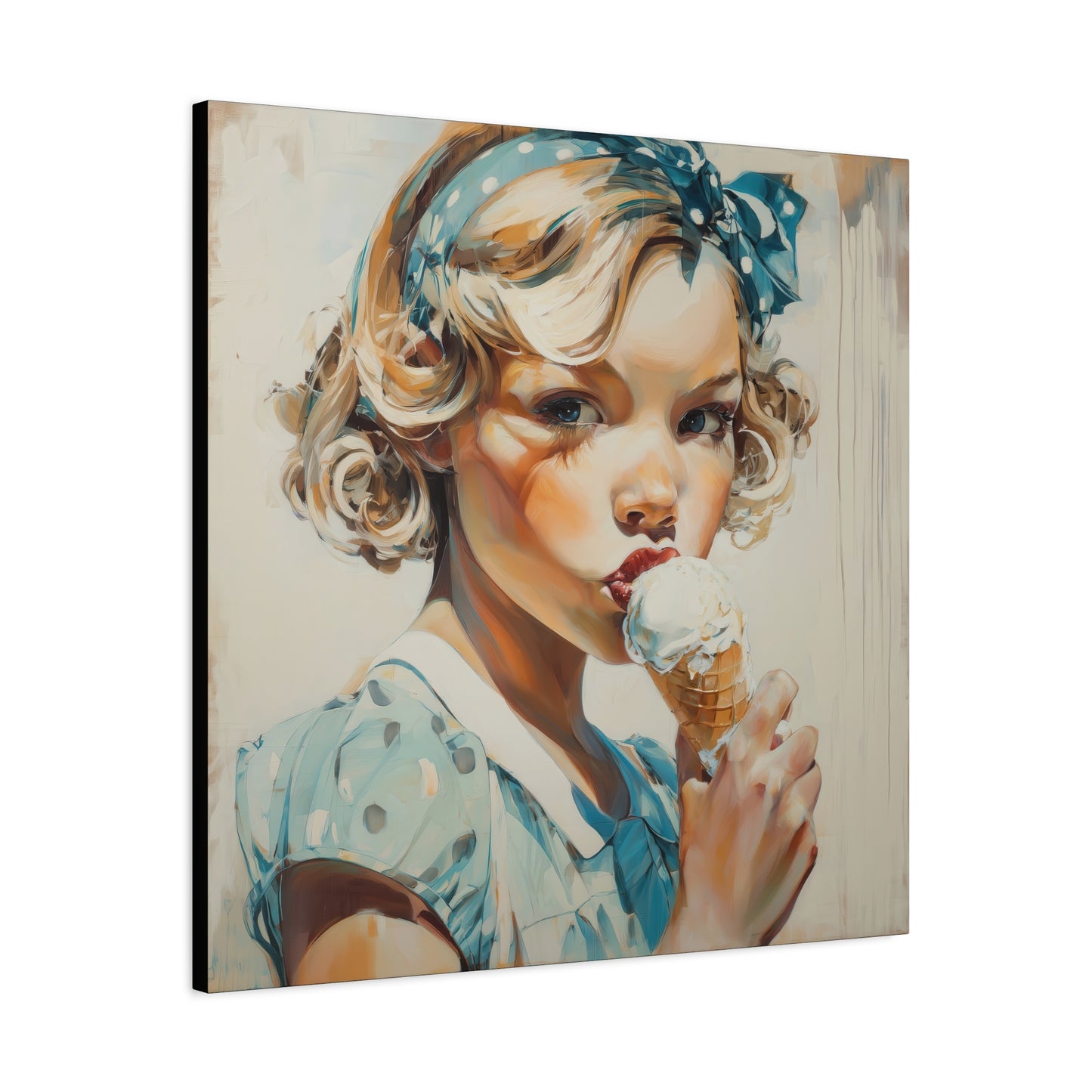 Gallery Wrapped Canvas, Sweet Summer Nostalgia, Sugar and Spice Art Canvas, Ice Cream Dreams Art – Nellie