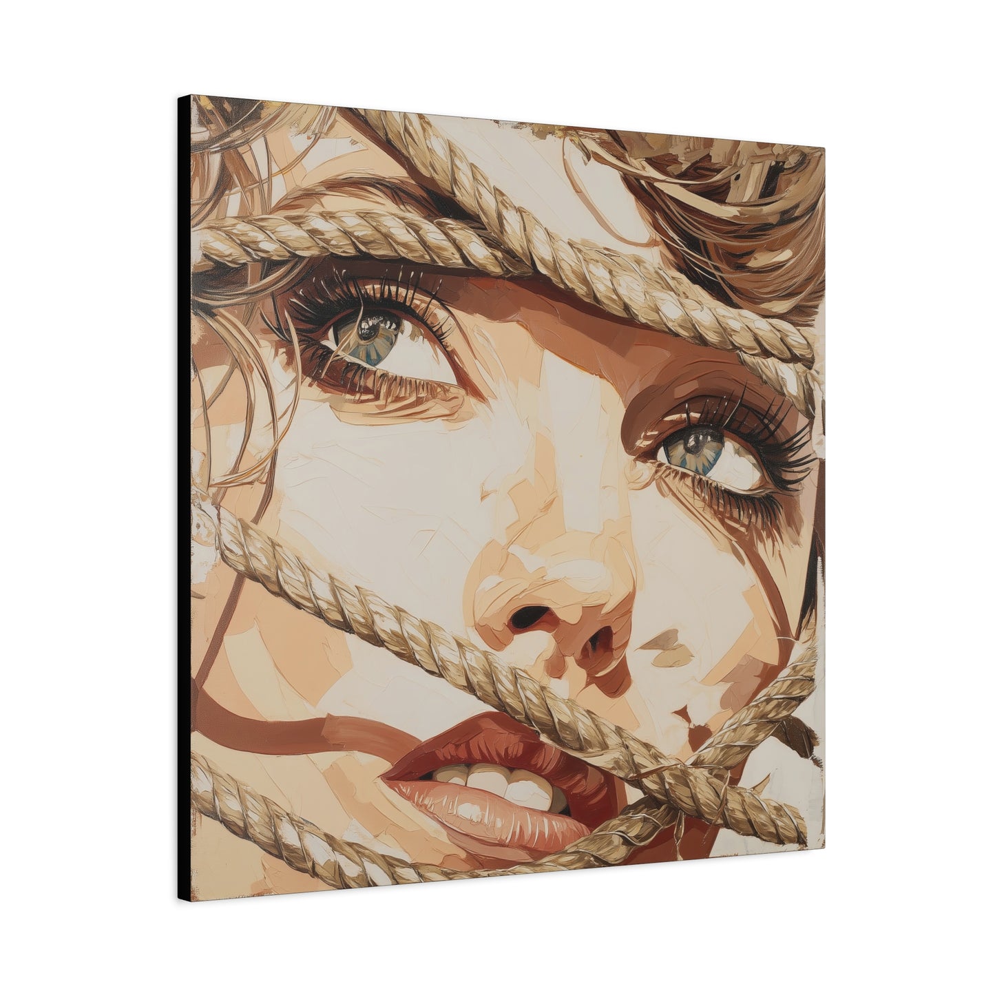 Gallery Wrapped Canvas, Ropes and Reverence Art Canvas, Erotic Shibari Art Canvas – Hana
