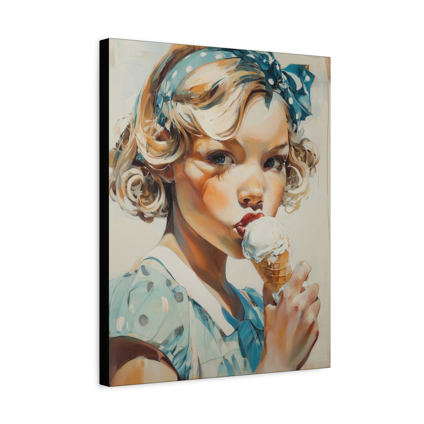 Gallery Wrapped Canvas, Sweet Summer Nostalgia, Sugar and Spice Art Canvas, Ice Cream Dreams Art – Nellie