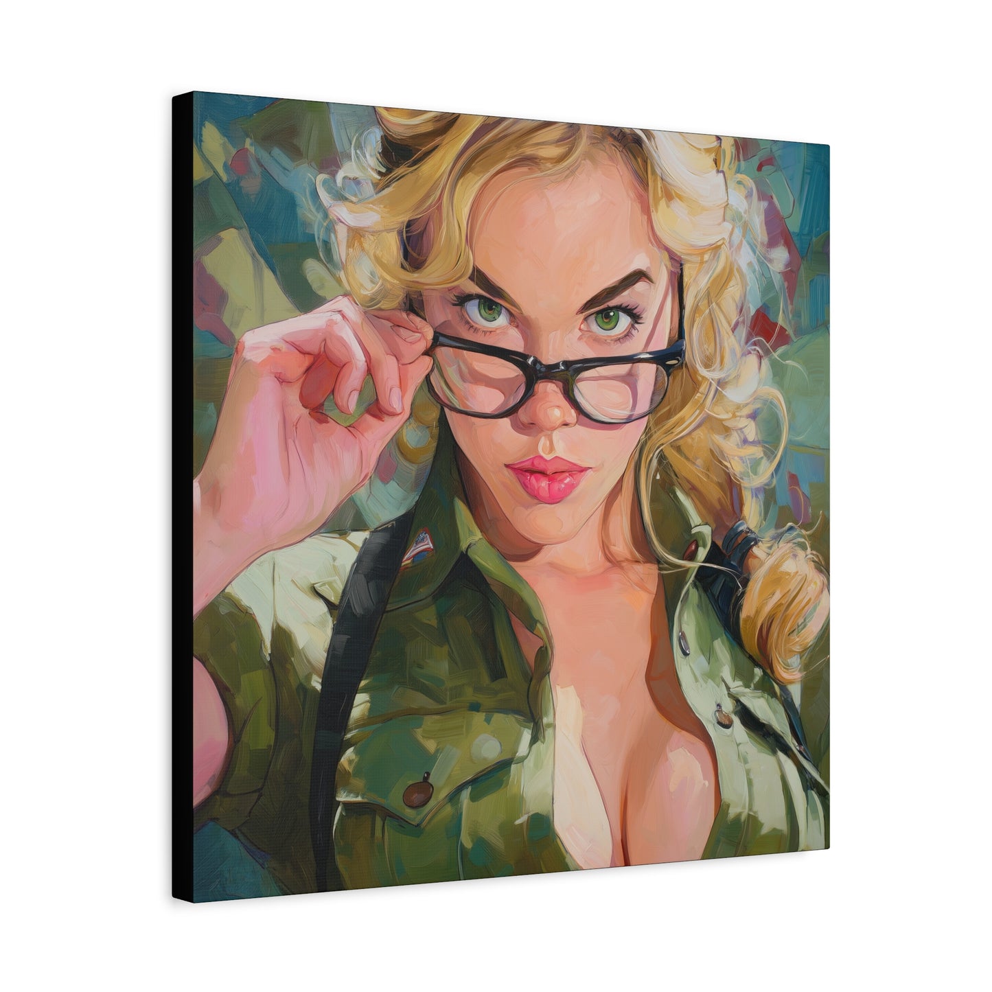 Gallery Wrapped Canvas, Liberty and Lace Art Canvas, Erotic Pinup Art Canvas – Barb