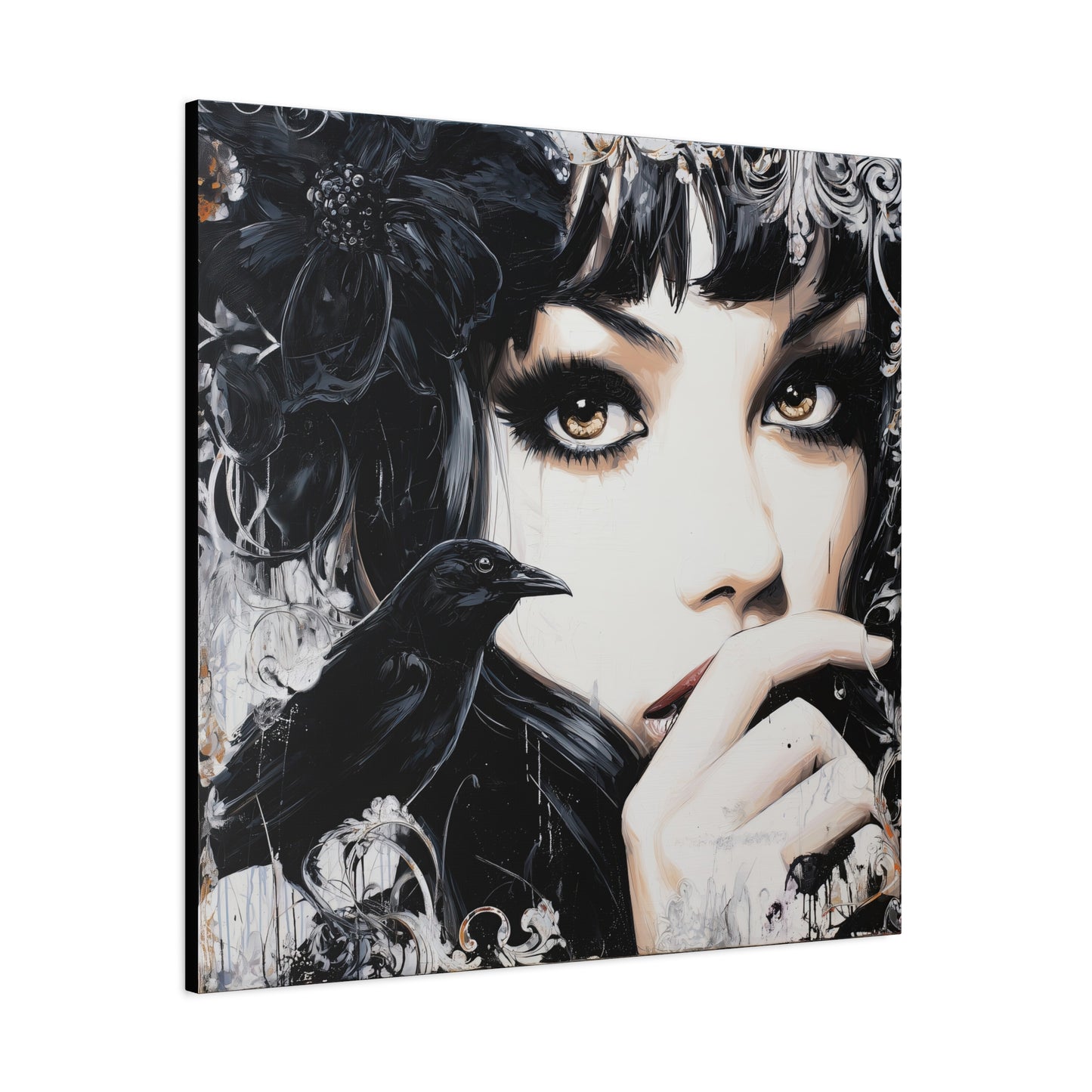 Gallery Wrapped Canvas, Myth and Bones Gothic Art Canvas, Dark Muse Canvas - Sable