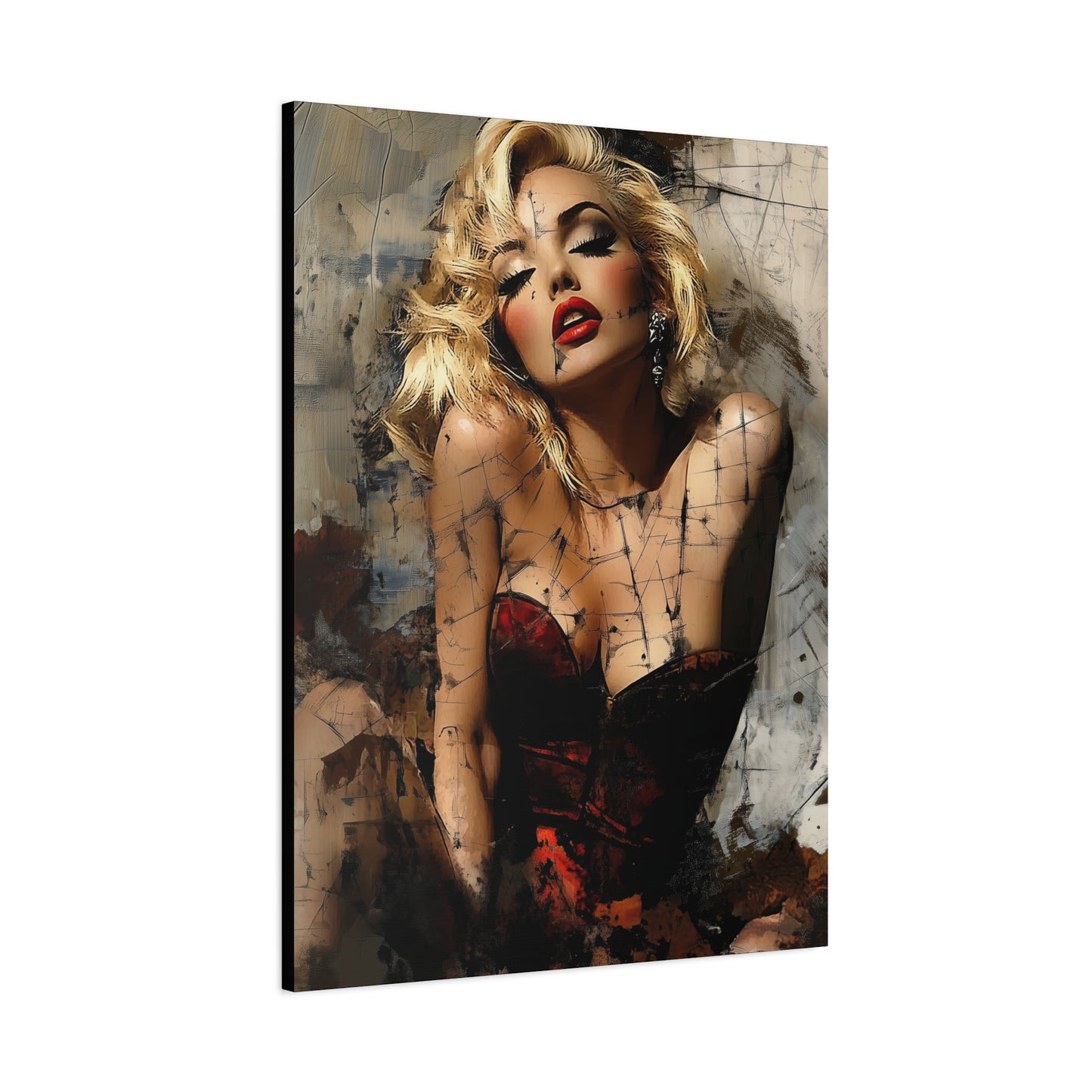 Gallery Wrapped Canvas, Guilt and Grit Adult Art Canvas, Erotic Pinup Art Canvas – Margaux