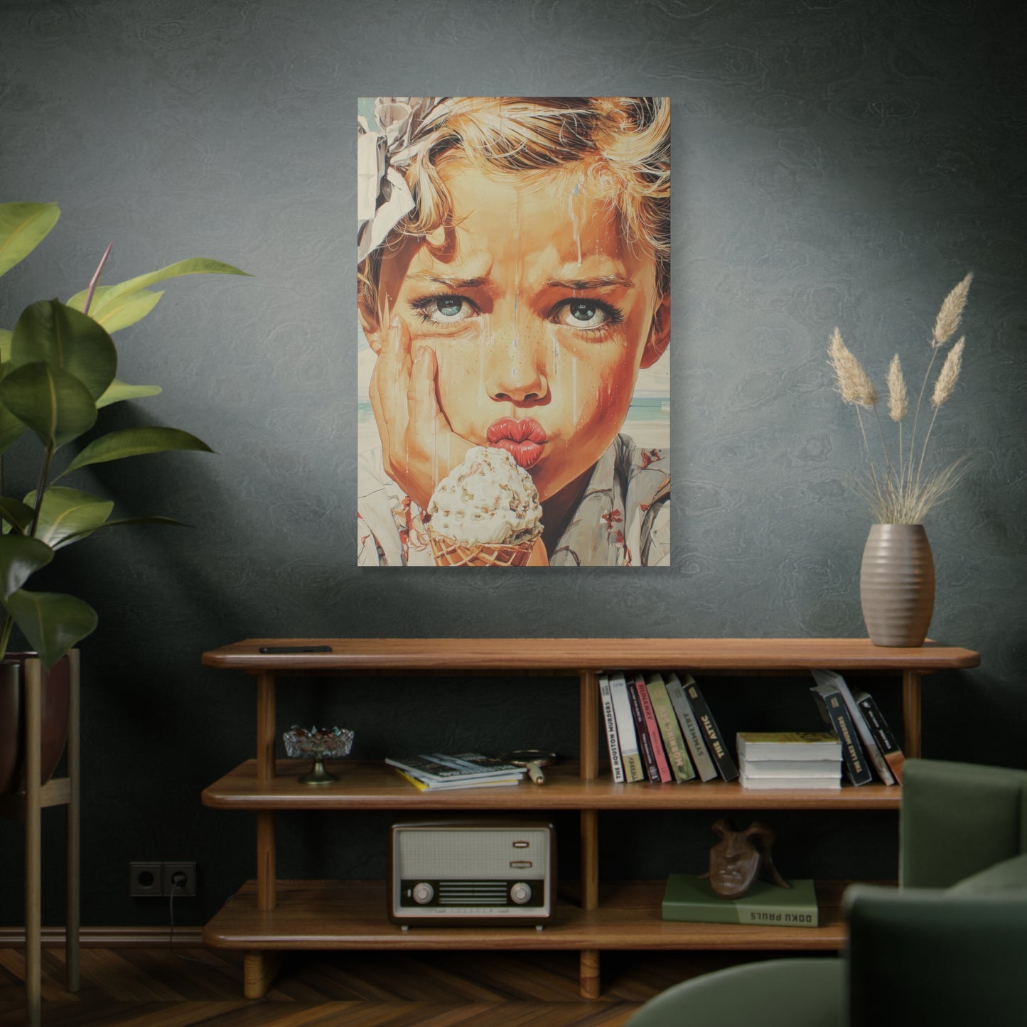 Gallery Wrapped Canvas, Sweet Summer Nostalgia, Sugar and Spice Art Canvas, Ice Cream Dreams Art – Faye