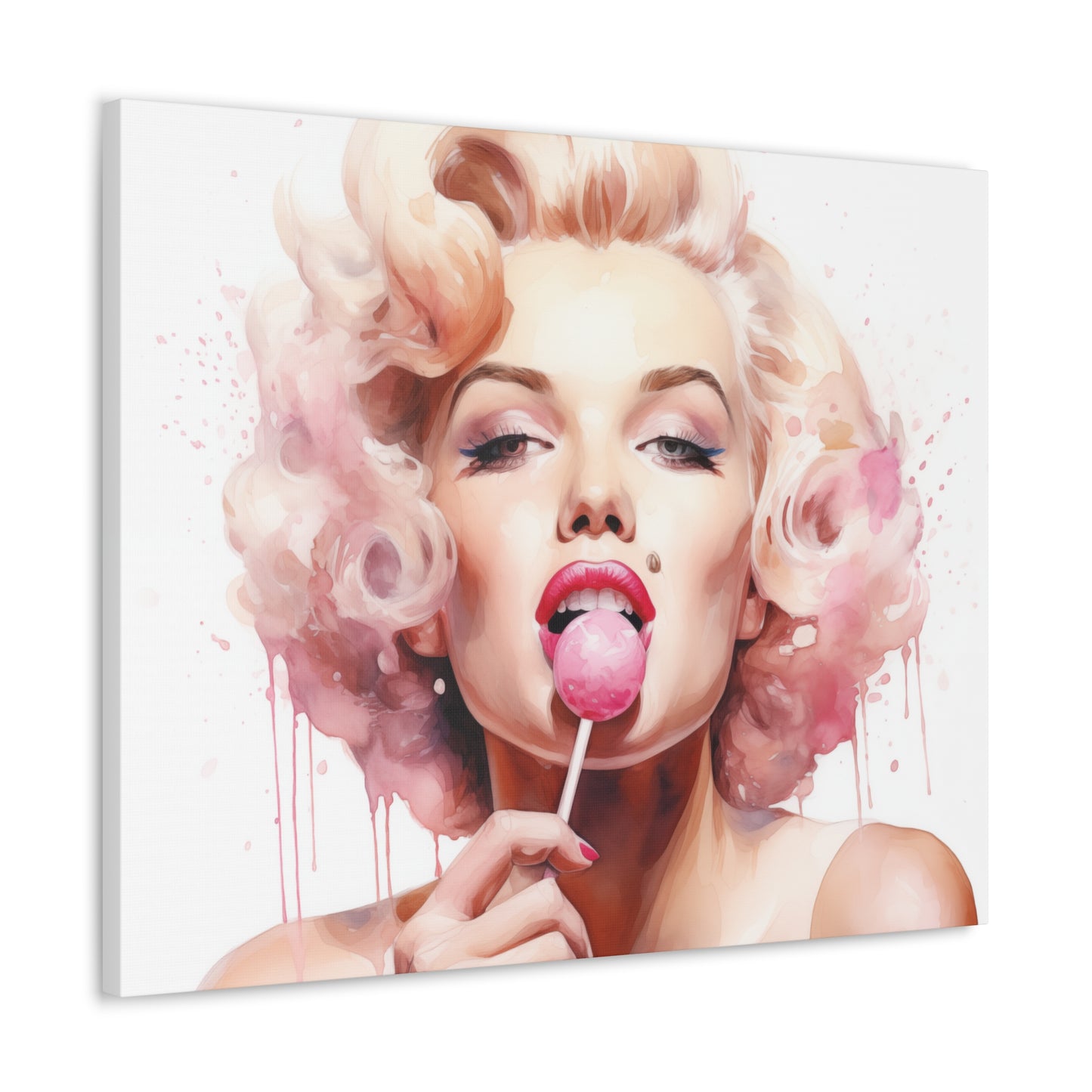Canvas Wall Art, Gallery Wrapped Pop Art, Celebrity Wall Art – Marilyn Monroe - Lollipop