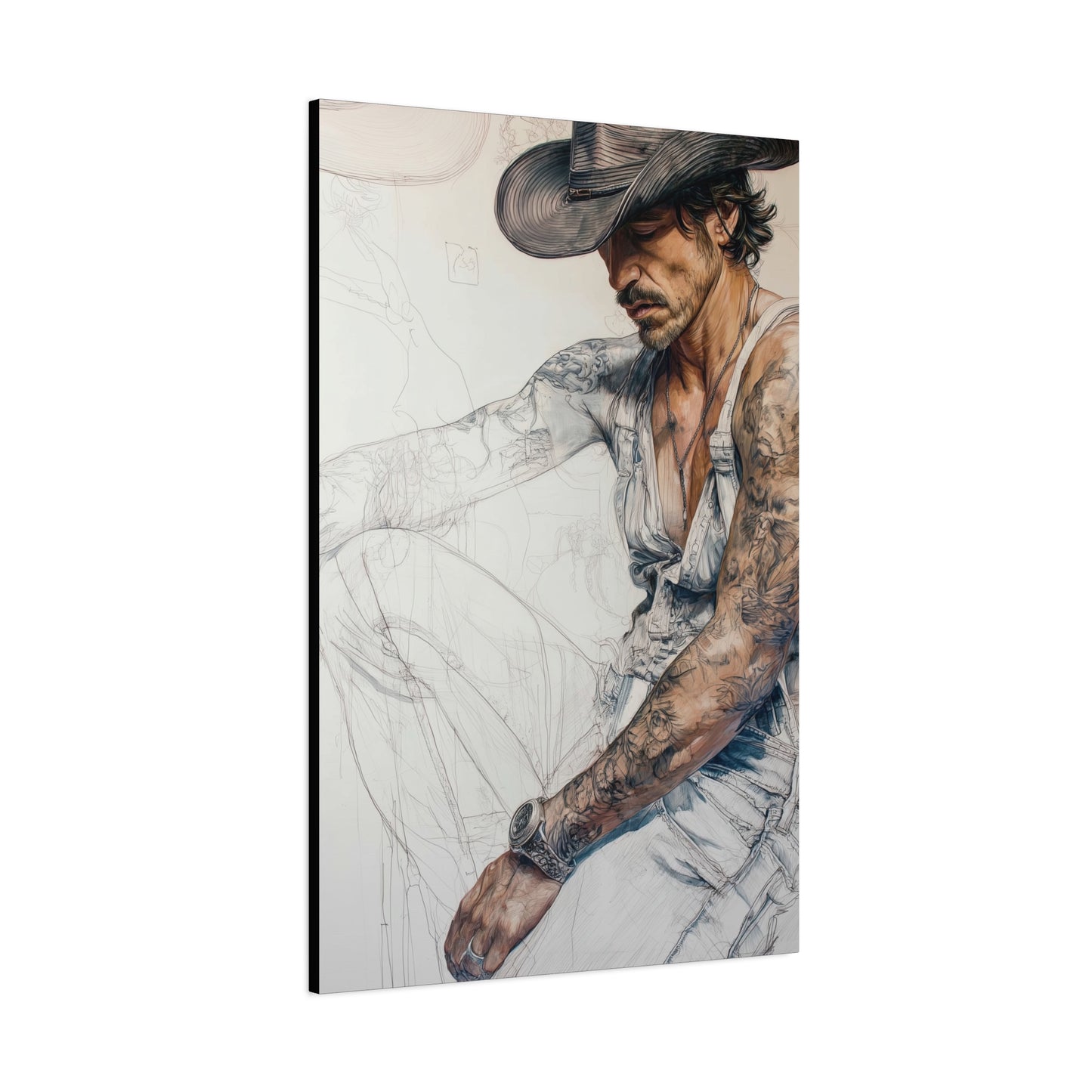 Gallery Wrapped Canvas, Wranglers and Wreckage Art Canvas, Erotic Pinup Art Canvas – Maverick