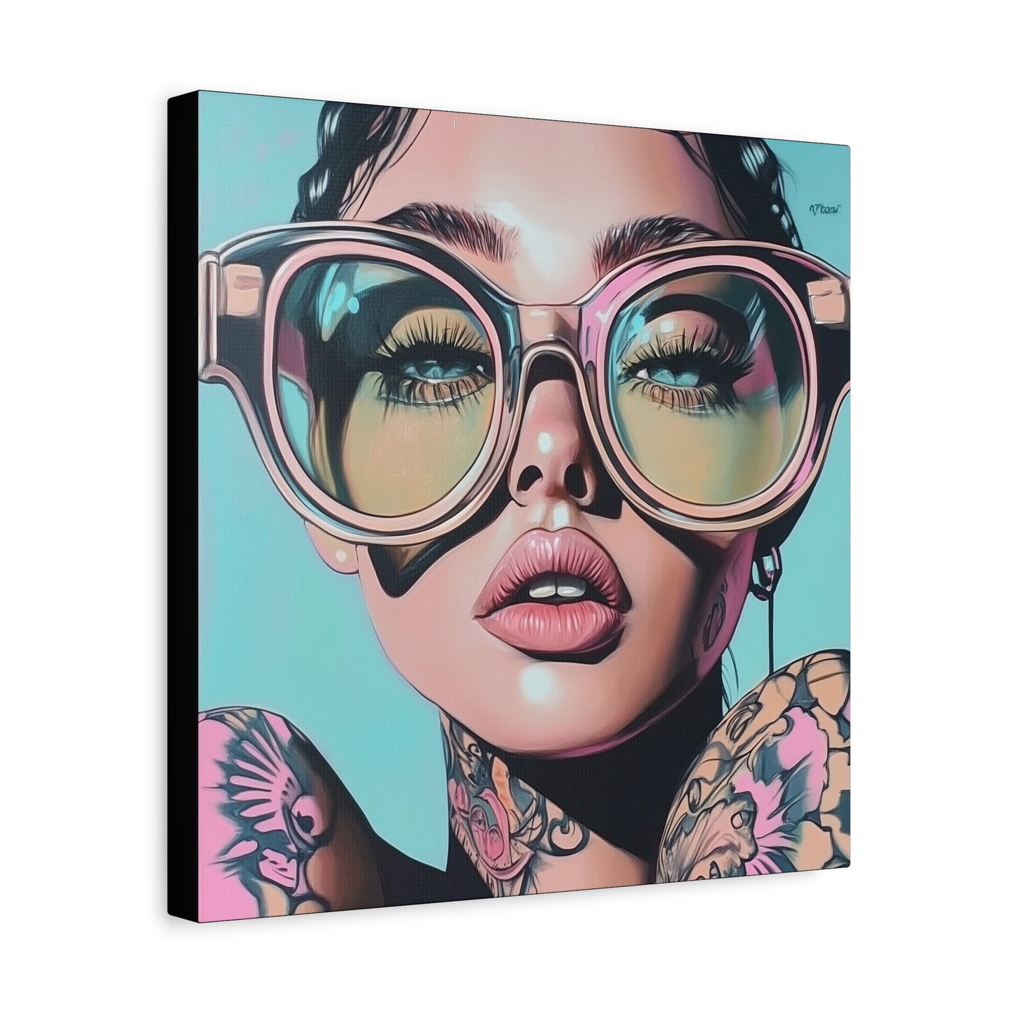 Canvas Gallery Wrap, Ladies in Lenses Wall Art, Abstract Femme Girl Art - Kiki