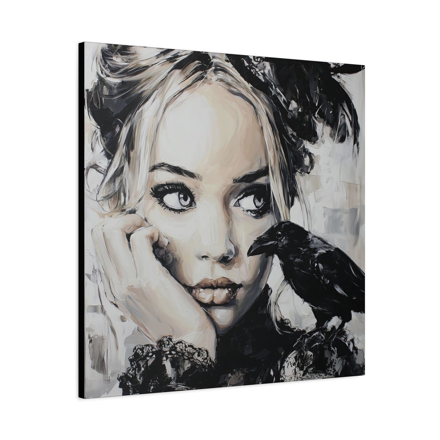 Gallery Wrapped Canvas, Myth and Bones Gothic Art Canvas, Dark Muse Canvas - Nicolette