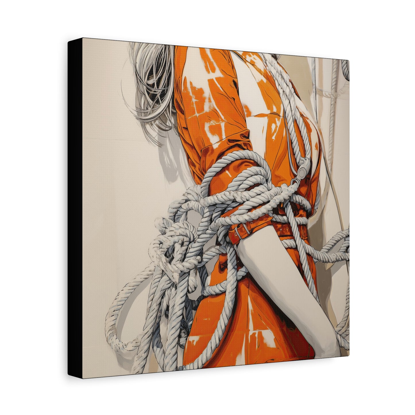 Gallery Wrapped Canvas, Ropes and Reverence Art Canvas, Erotic Shibari Art Canvas – Mei