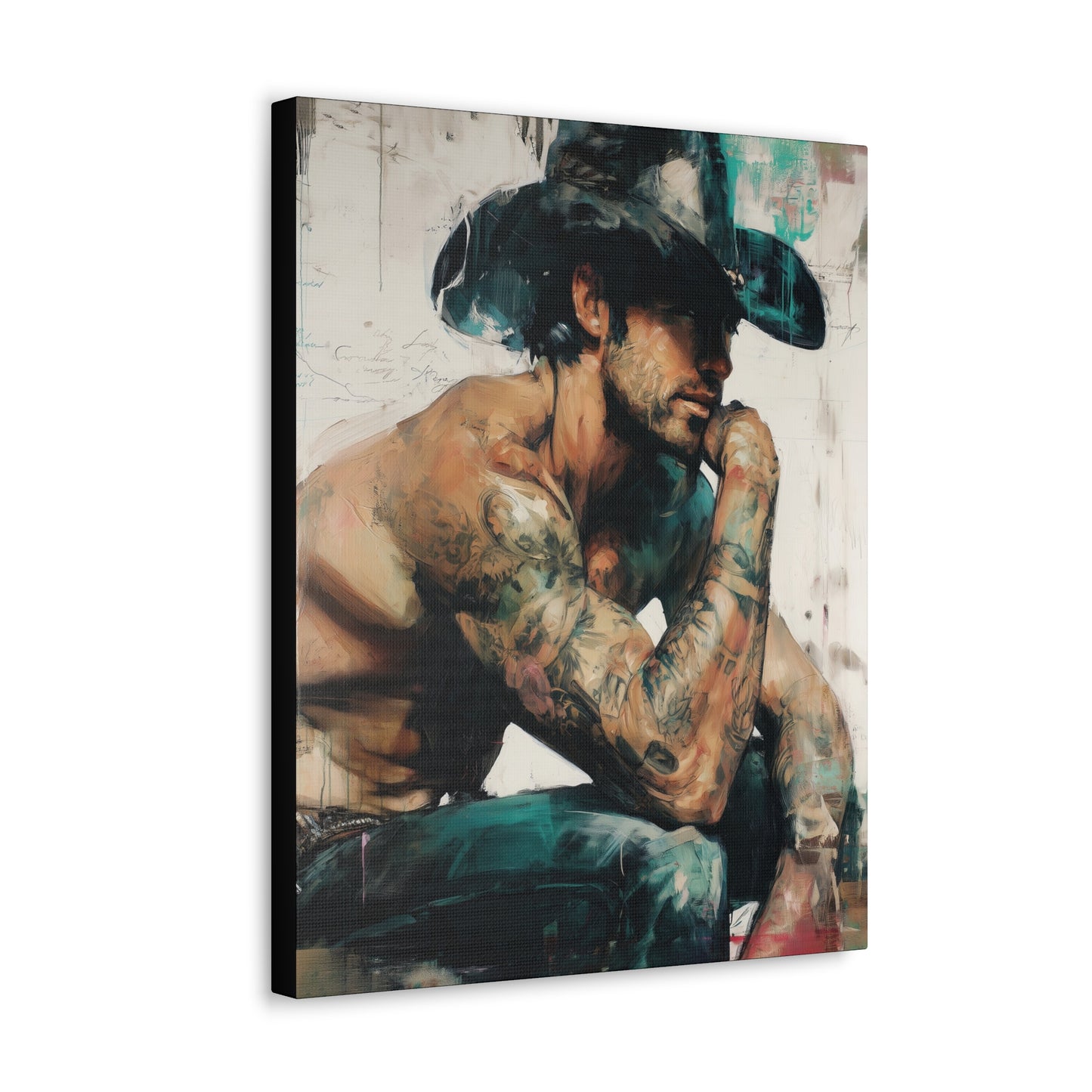 Gallery Wrapped Canvas, Wranglers and Wreckage Art Canvas, Erotic Pinup Art Canvas – Jimmy