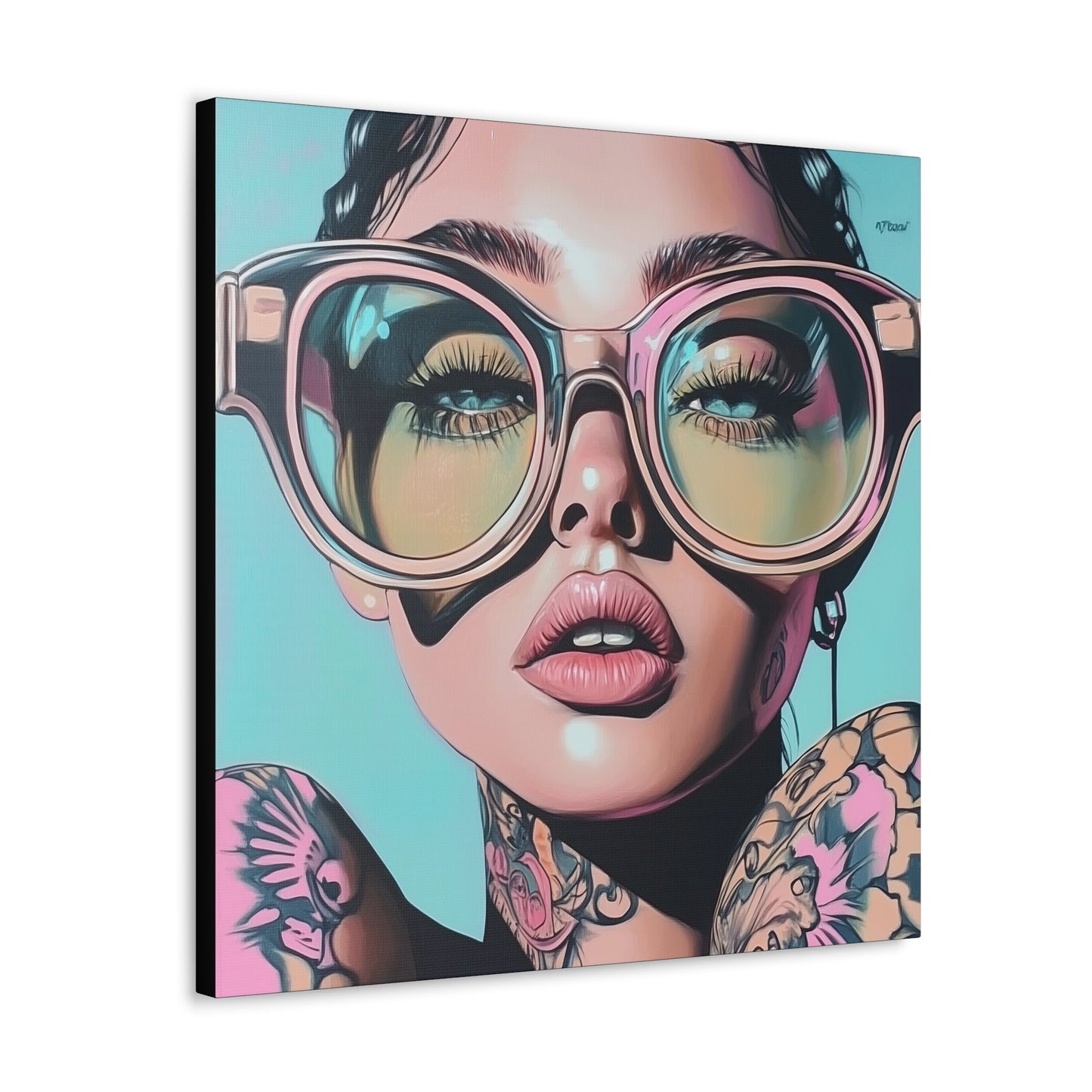 Canvas Gallery Wrap, Ladies in Lenses Wall Art, Abstract Femme Girl Art - Kiki
