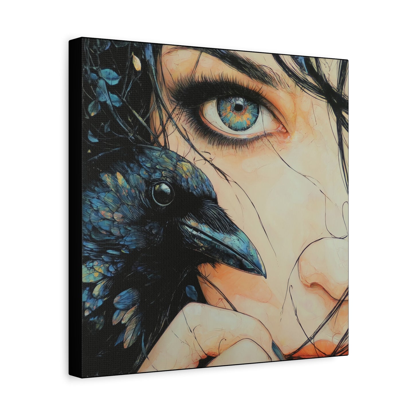 Gallery Wrapped Canvas, Myth and Bones Gothic Art Canvas, Dark Muse Canvas - Zephyra