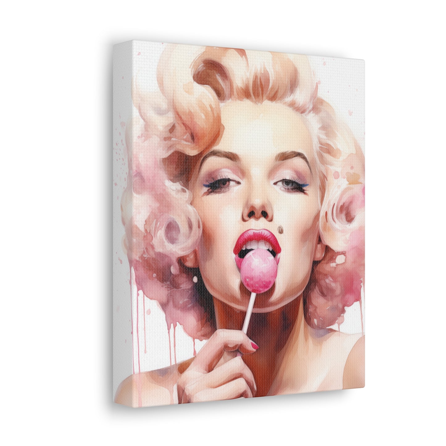 Canvas Wall Art, Gallery Wrapped Pop Art, Celebrity Wall Art – Marilyn Monroe - Lollipop