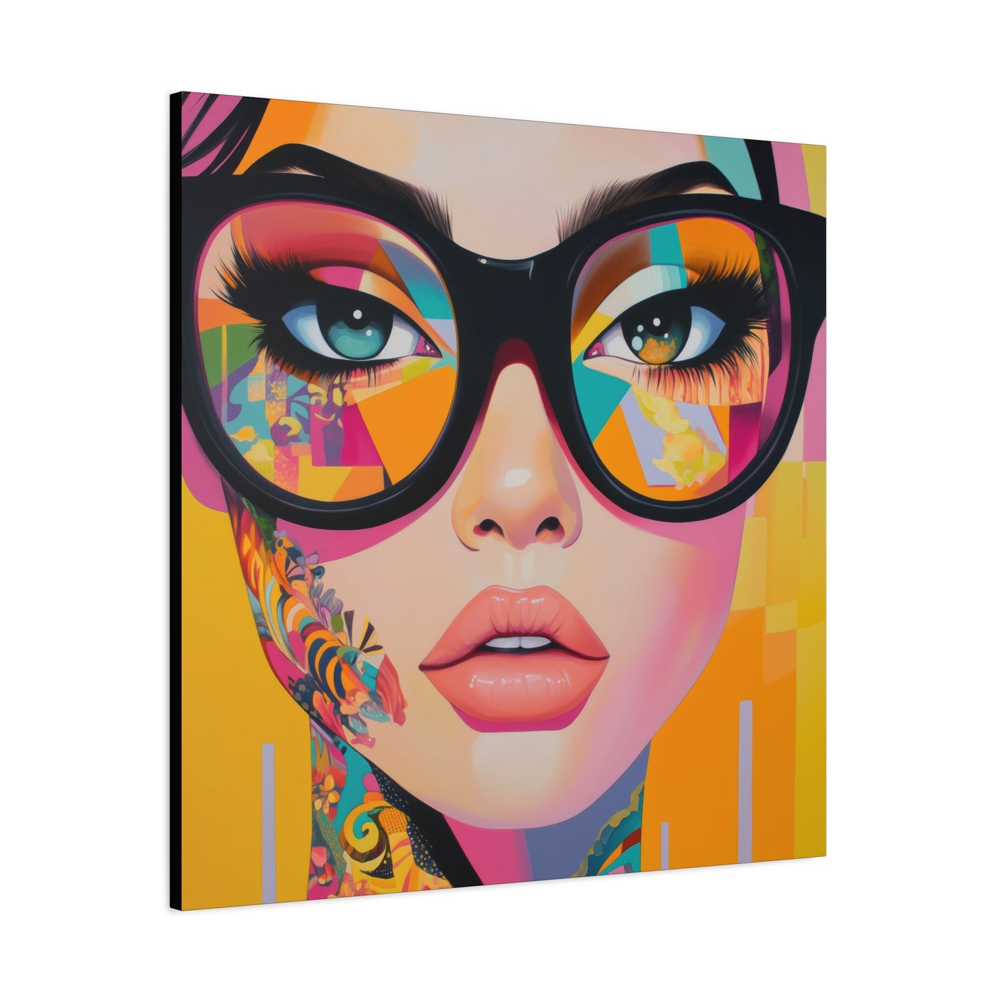 Canvas Gallery Wrap, Ladies in Lenses Wall Art, Abstract Femme Girl Art - Sabrina