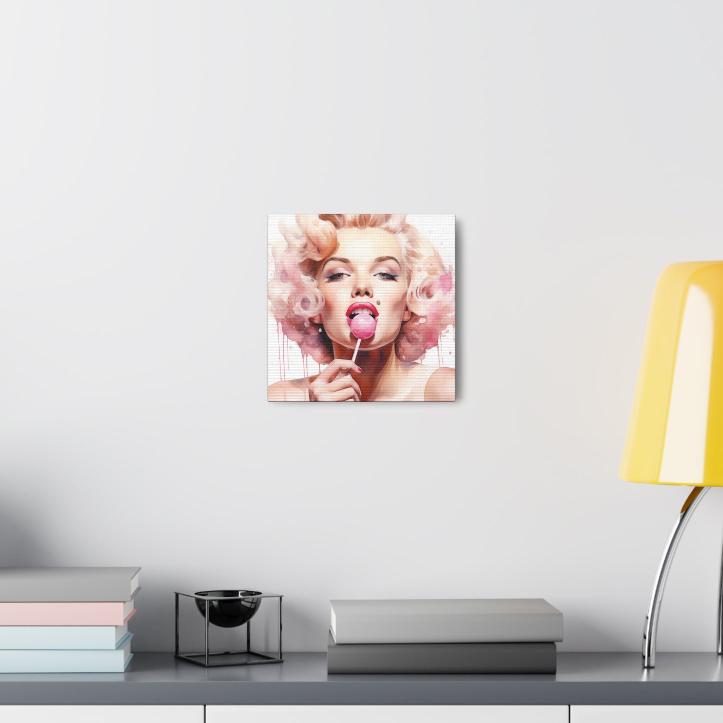 Canvas Wall Art, Gallery Wrapped Pop Art, Celebrity Wall Art – Marilyn Monroe - Lollipop