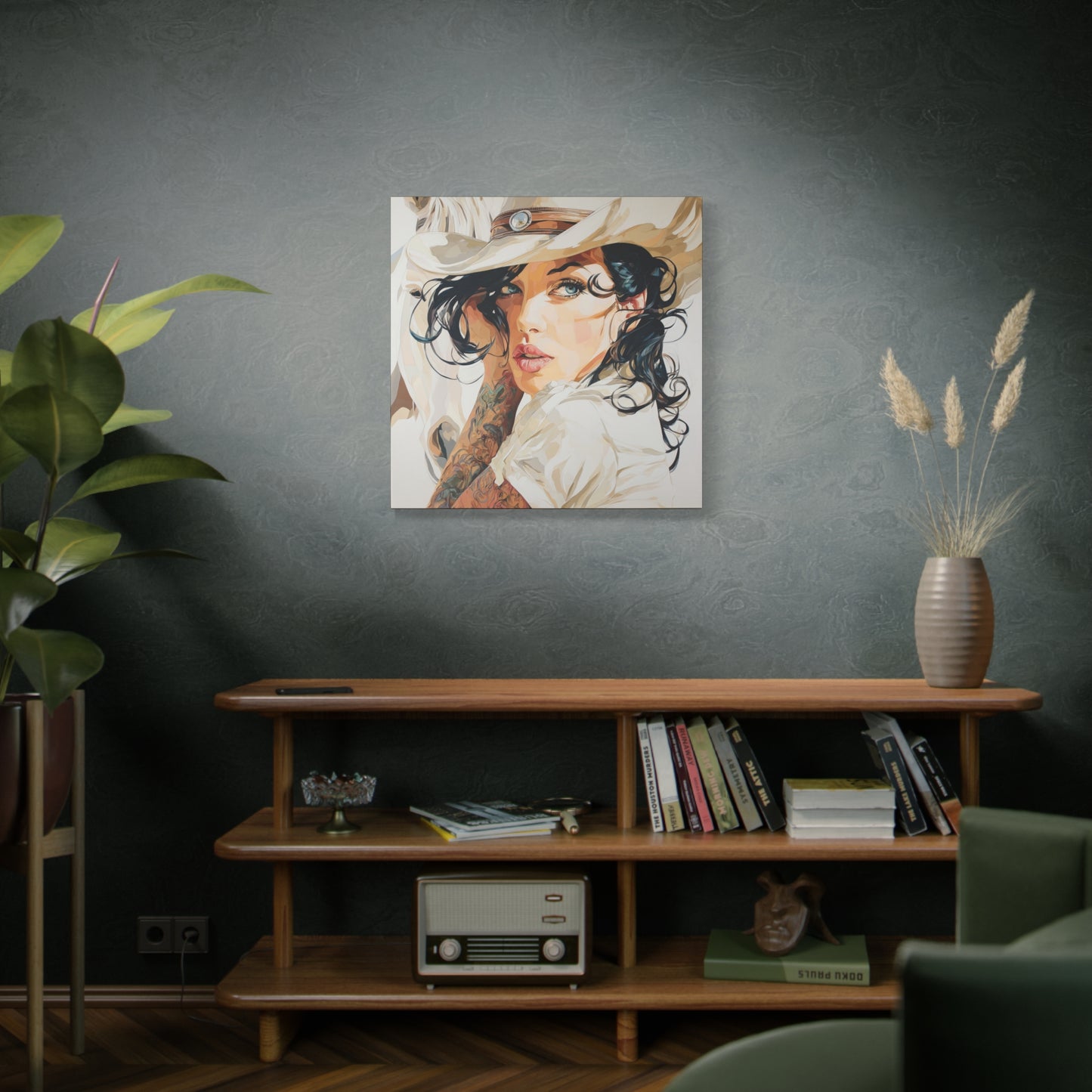 Gallery Wrapped Canvas, Wranglers and Wreckage Art Canvas, Erotic Pinup Art Canvas – Lacey
