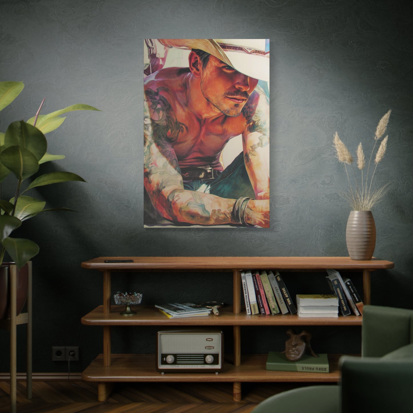 Gallery Wrapped Canvas, Wranglers and Wreckage Art Canvas, Erotic Pinup Art Canvas – Cade