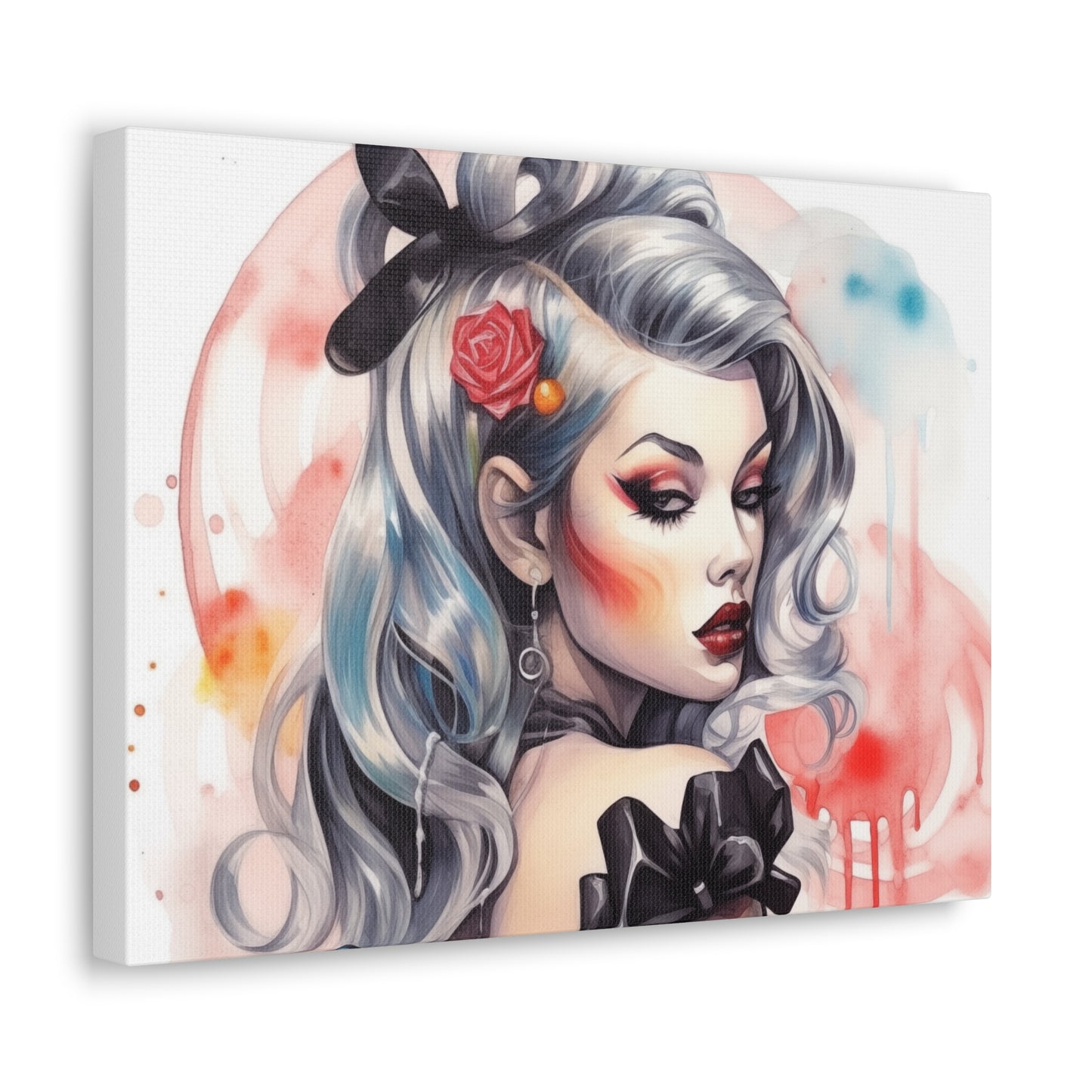 Gallery Wrapped Canvas, Edgy Tattooed Beauty, Urban Pop Art Canvas – Sabella