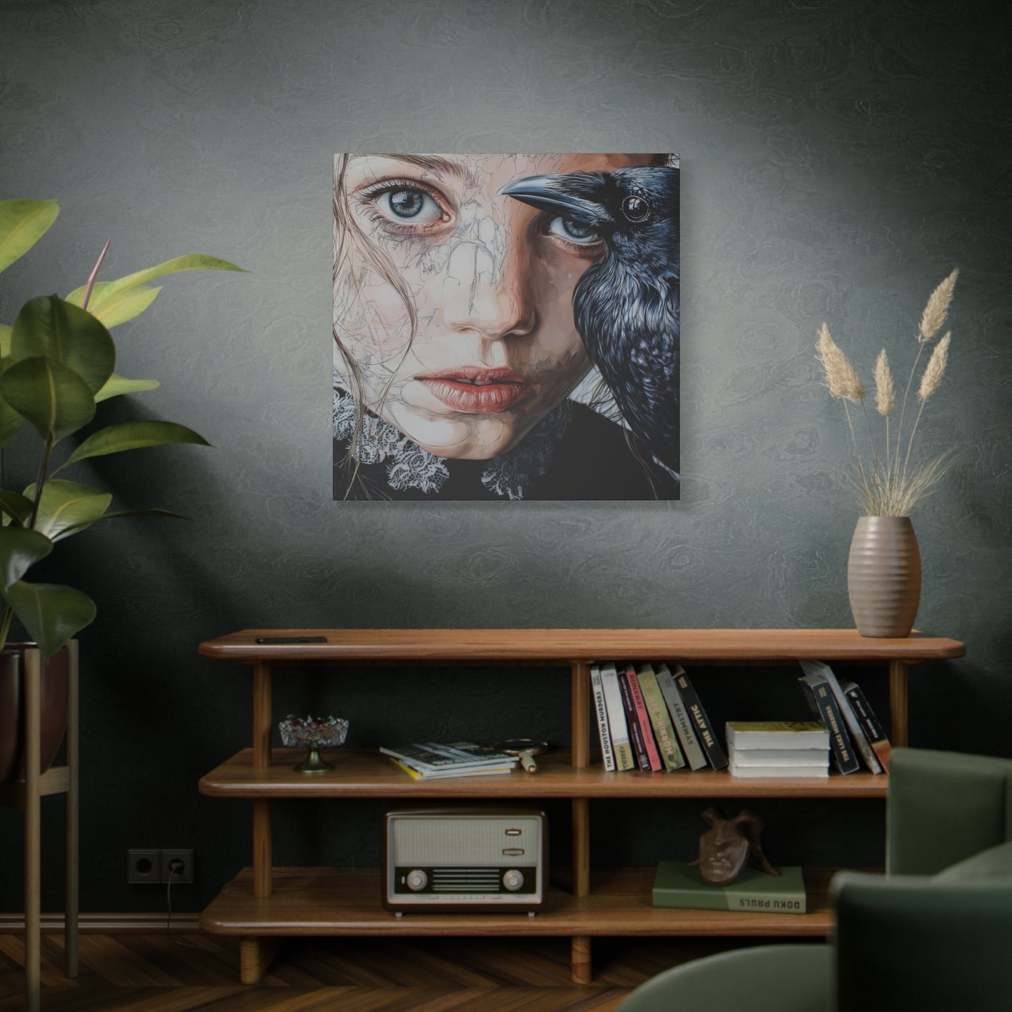 Gallery Wrapped Canvas, Myth and Bones Gothic Art Canvas, Dark Muse Canvas - Clio