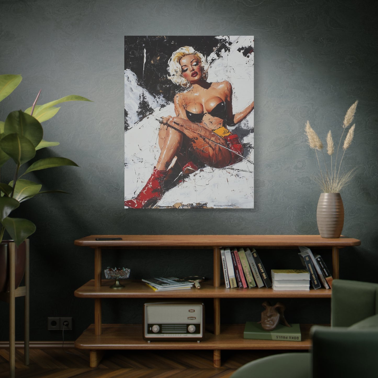Gallery Wrapped Canvas, Guilt and Grit Adult Art Canvas, Erotic Pinup Art Canvas – Scarlett