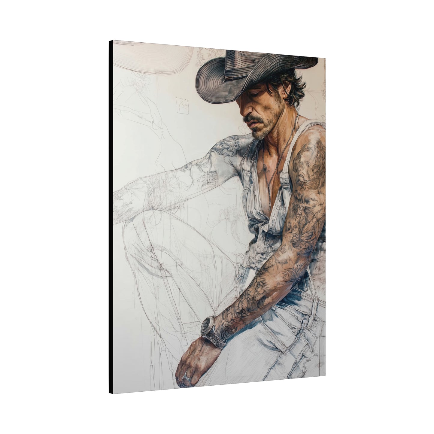 Gallery Wrapped Canvas, Wranglers and Wreckage Art Canvas, Erotic Pinup Art Canvas – Maverick