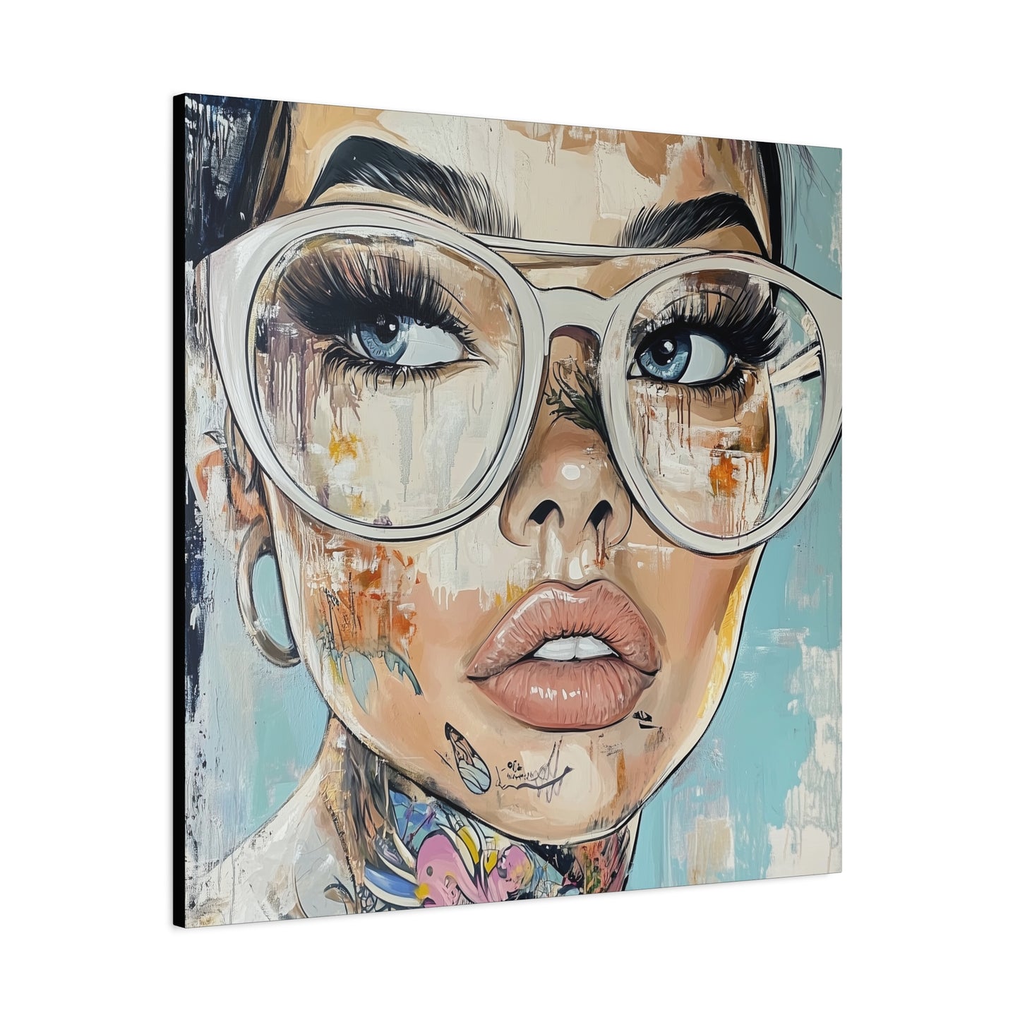 Canvas Gallery Wrap, Ladies in Lenses Wall Art, Abstract Femme Girl Art - Sabine