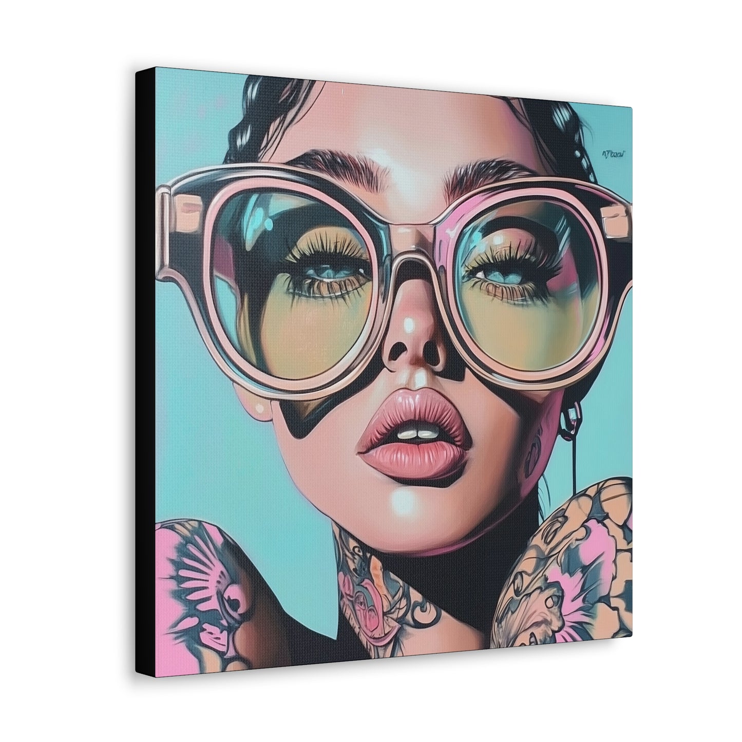 Canvas Gallery Wrap, Ladies in Lenses Wall Art, Abstract Femme Girl Art - Kiki