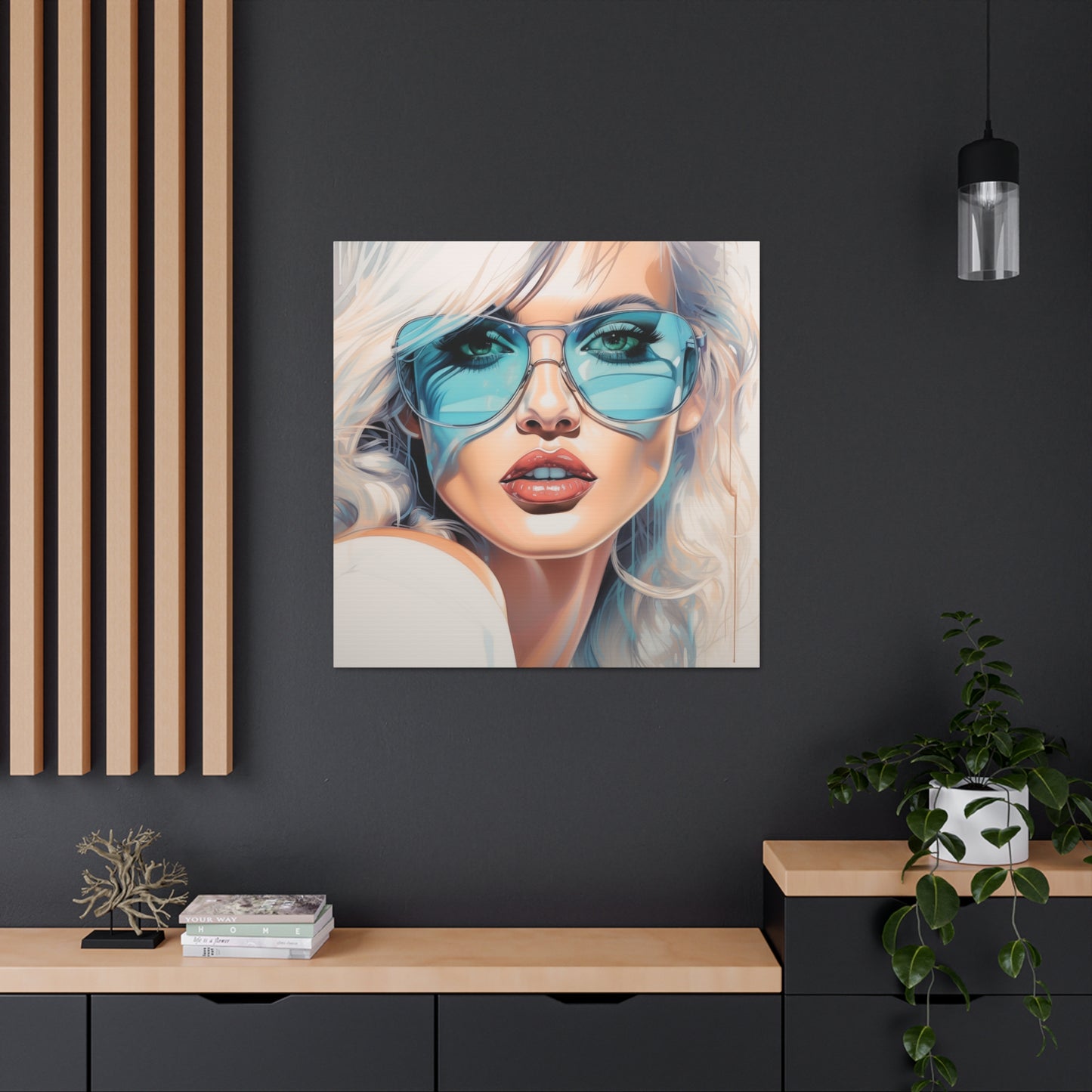 Canvas Gallery Wrapped High-Fashion Wall Art, Stylish Decor, Retro Femme Doll Pop Art – Nova