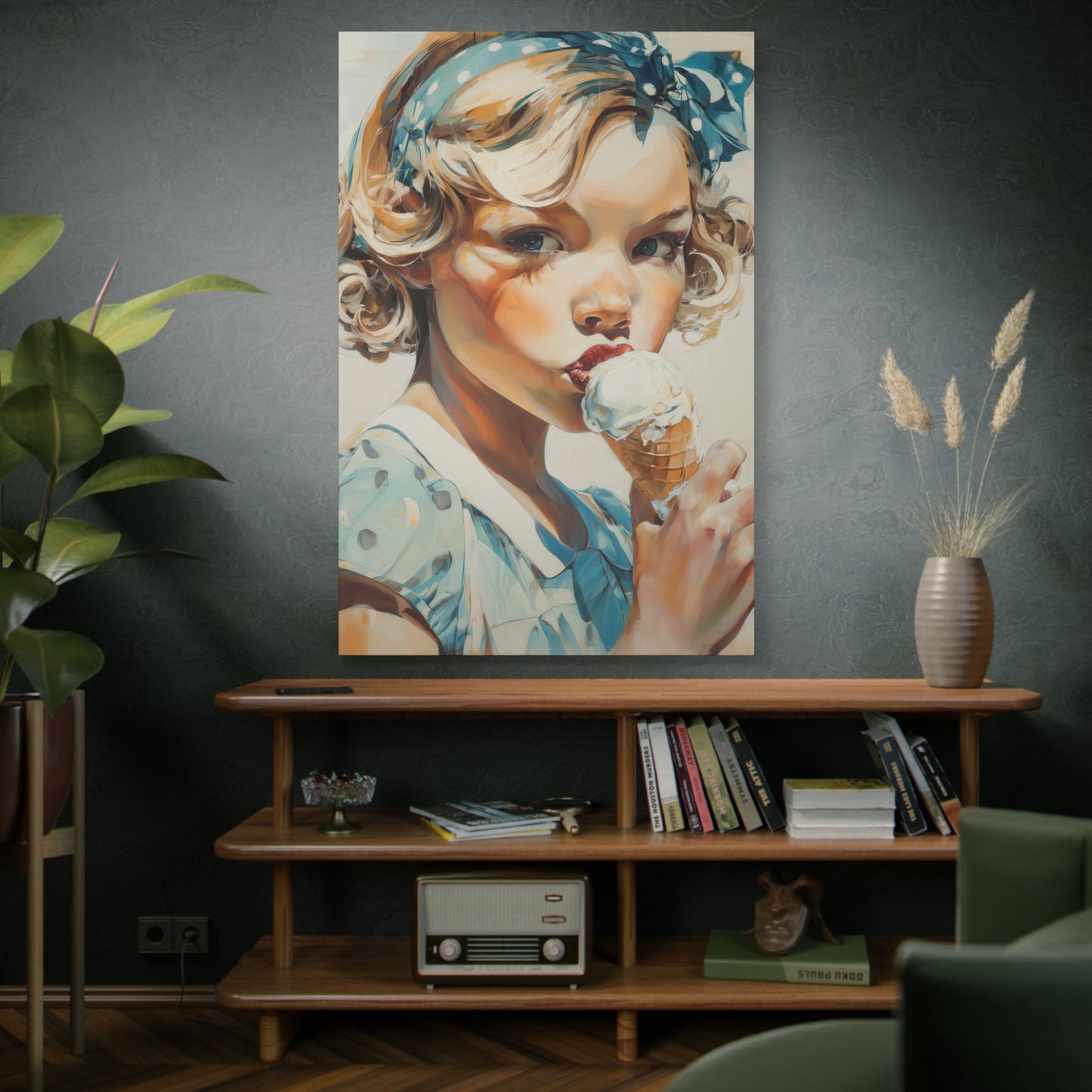 Gallery Wrapped Canvas, Sweet Summer Nostalgia, Sugar and Spice Art Canvas, Ice Cream Dreams Art – Nellie