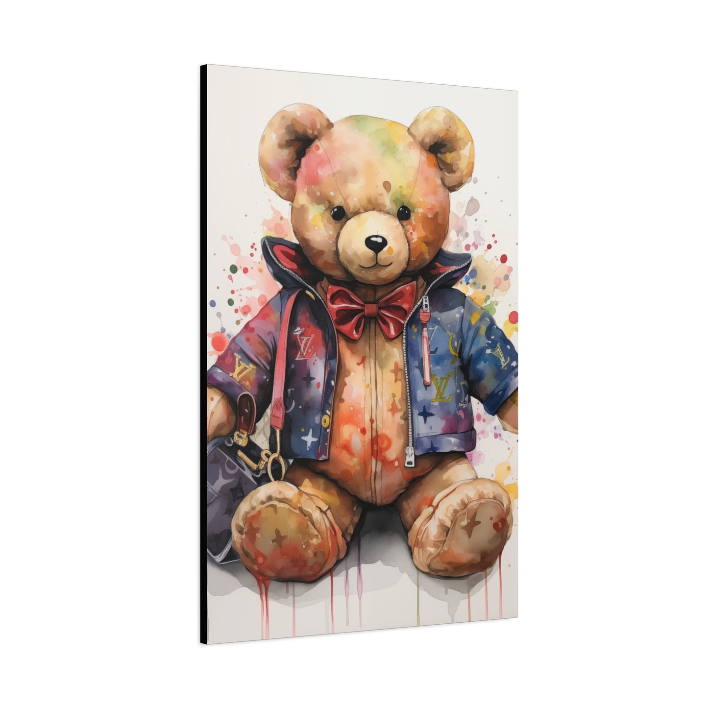 Canvas Gallery Wrap - Designer Bear Wall Art - Drip