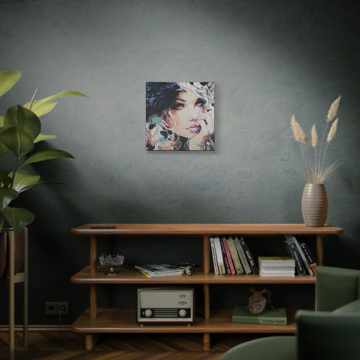 Gallery Wrapped Canvas, Myth and Bones Gothic Art Canvas, Dark Muse Canvas - Calista