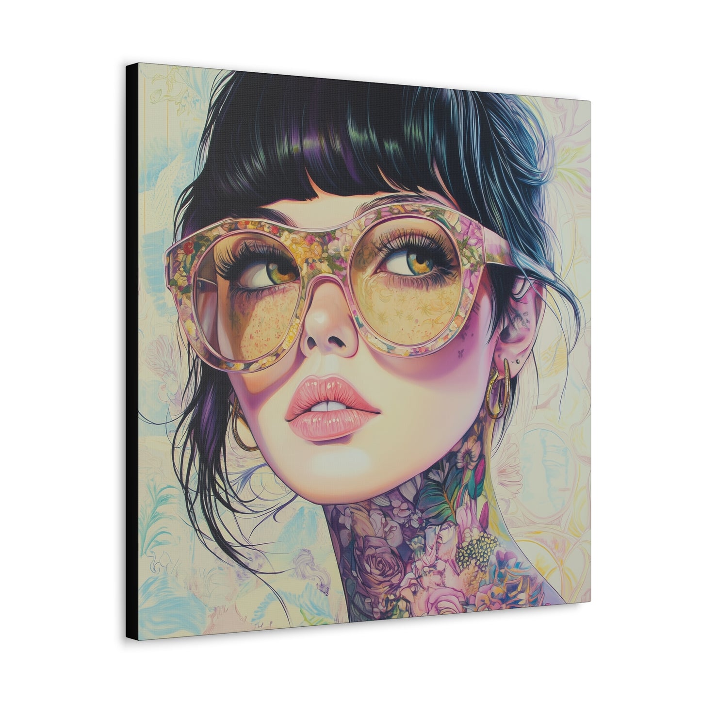 Canvas Gallery Wrap, Ladies in Lenses Wall Art, Abstract Femme Girl Art - Lucy