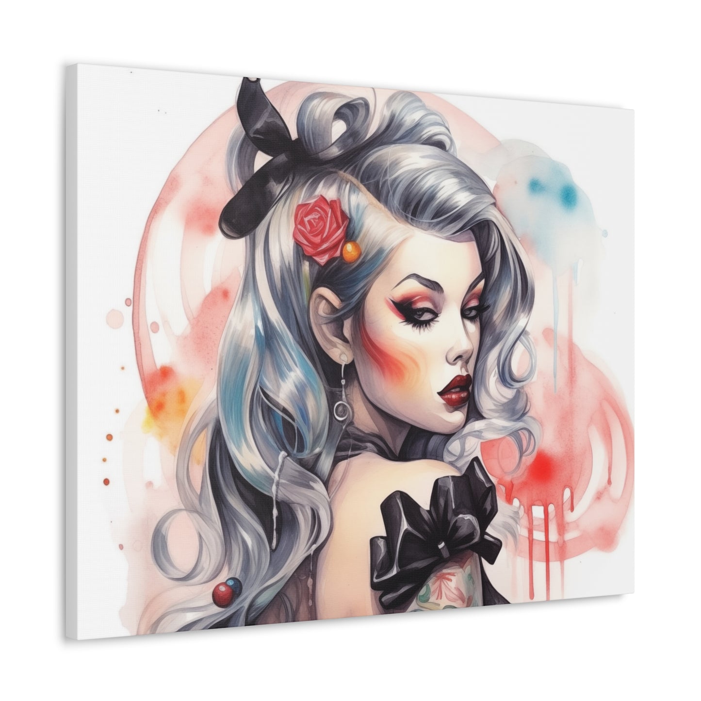 Gallery Wrapped Canvas, Edgy Tattooed Beauty, Urban Pop Art Canvas – Sabella