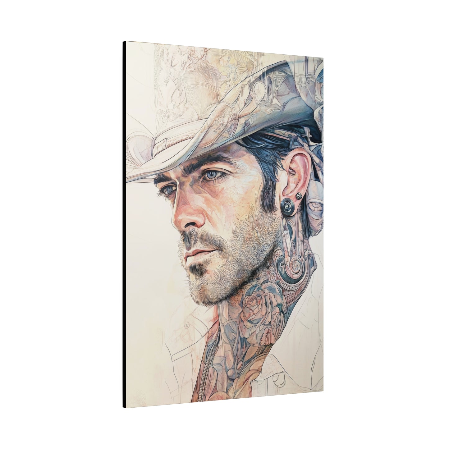 Gallery Wrapped Canvas, Wranglers and Wreckage Art Canvas, Erotic Pinup Art Canvas – Buck