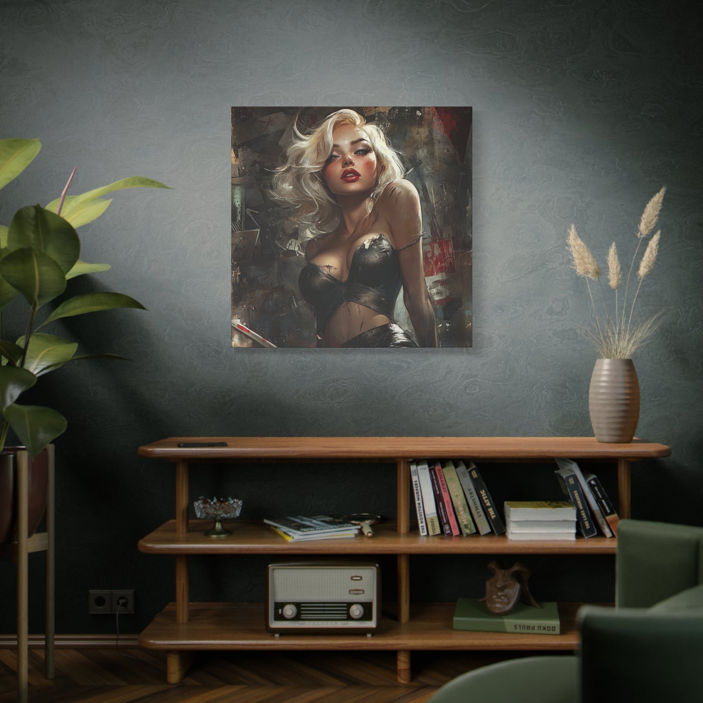 Gallery Wrapped Canvas, Guilt and Grit Adult Art Canvas, Erotic Pinup Art Canvas – Noelle