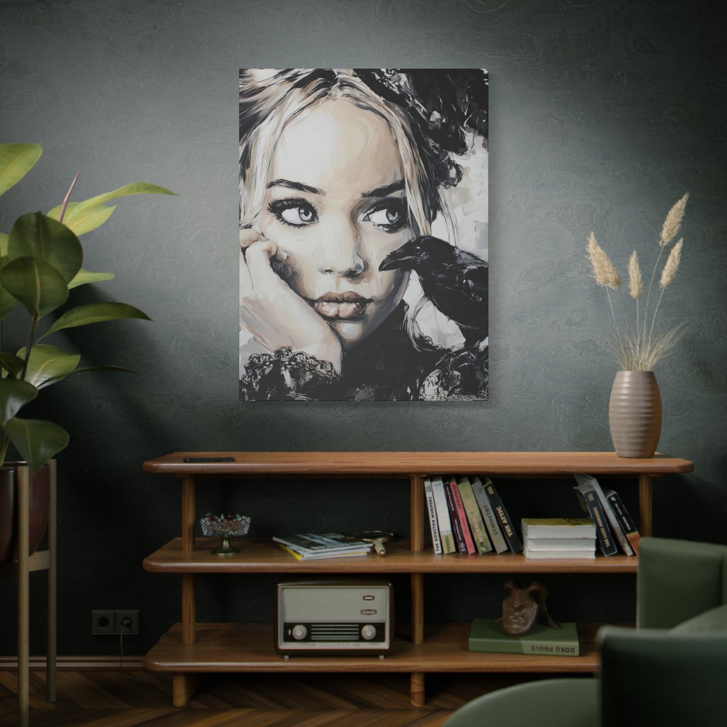 Gallery Wrapped Canvas, Myth and Bones Gothic Art Canvas, Dark Muse Canvas - Nicolette