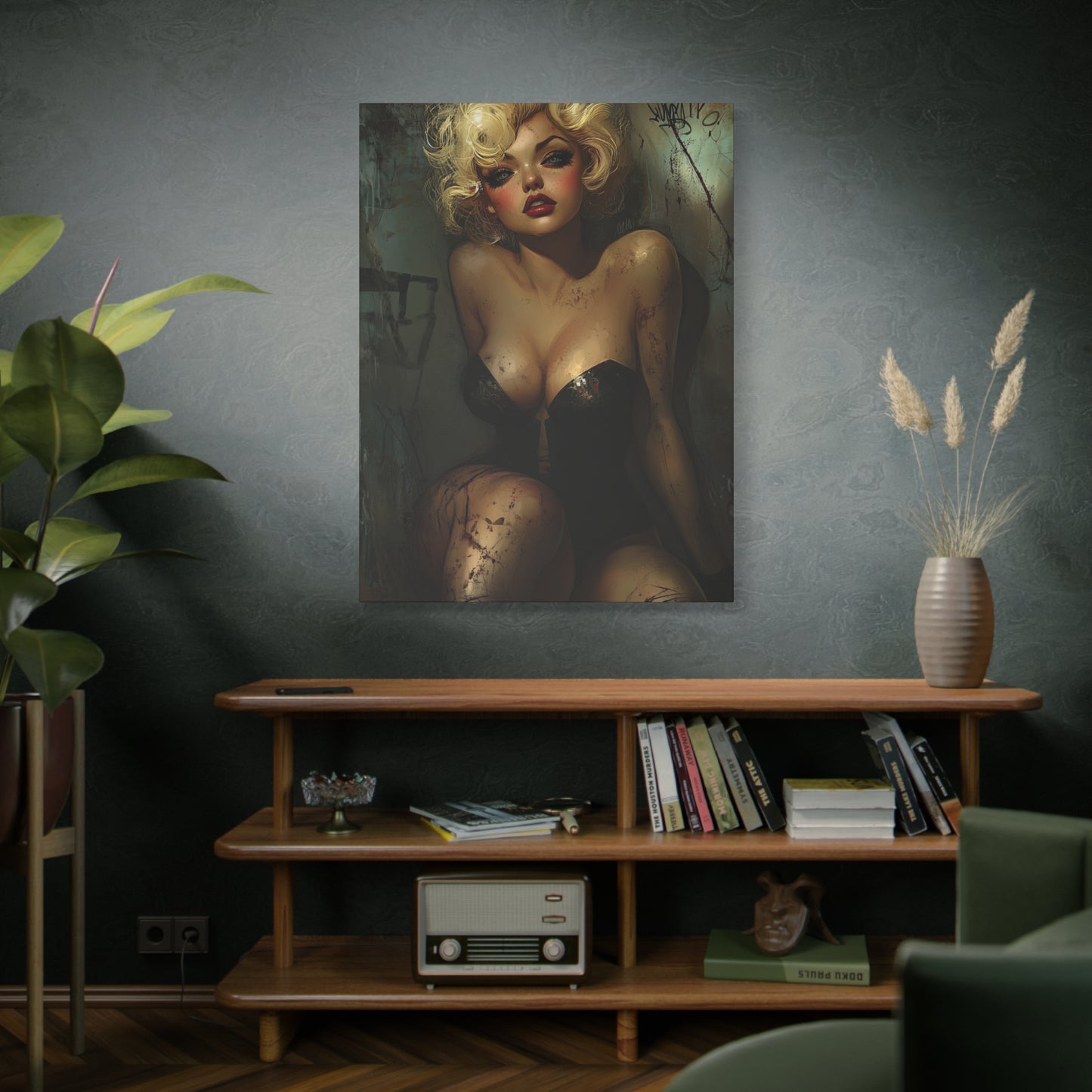 Gallery Wrapped Canvas, Guilt and Grit Adult Art Canvas, Erotic Pinup Art Canvas – Naomi